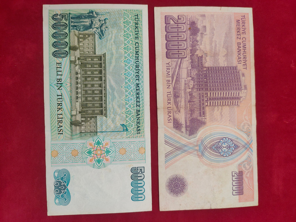 BANK OF TURKEY 1000, 5000, 10000, 20000, 50000 LIRASI (591)