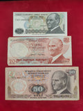 BANK OF TURKEY 10, 20, 50, 100, 500, 1000 LIRASI (593)