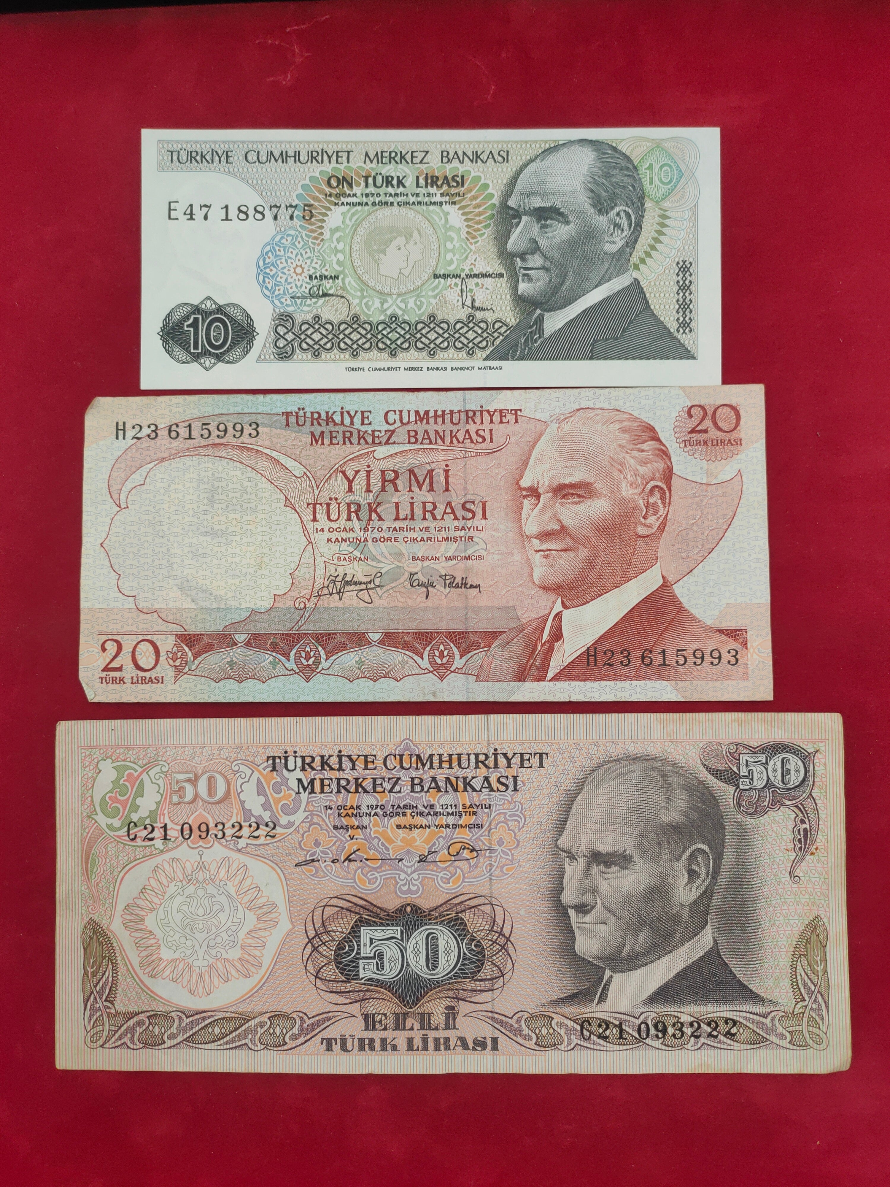 BANK OF TURKEY 10, 20, 50, 100, 500, 1000 LIRASI (593)