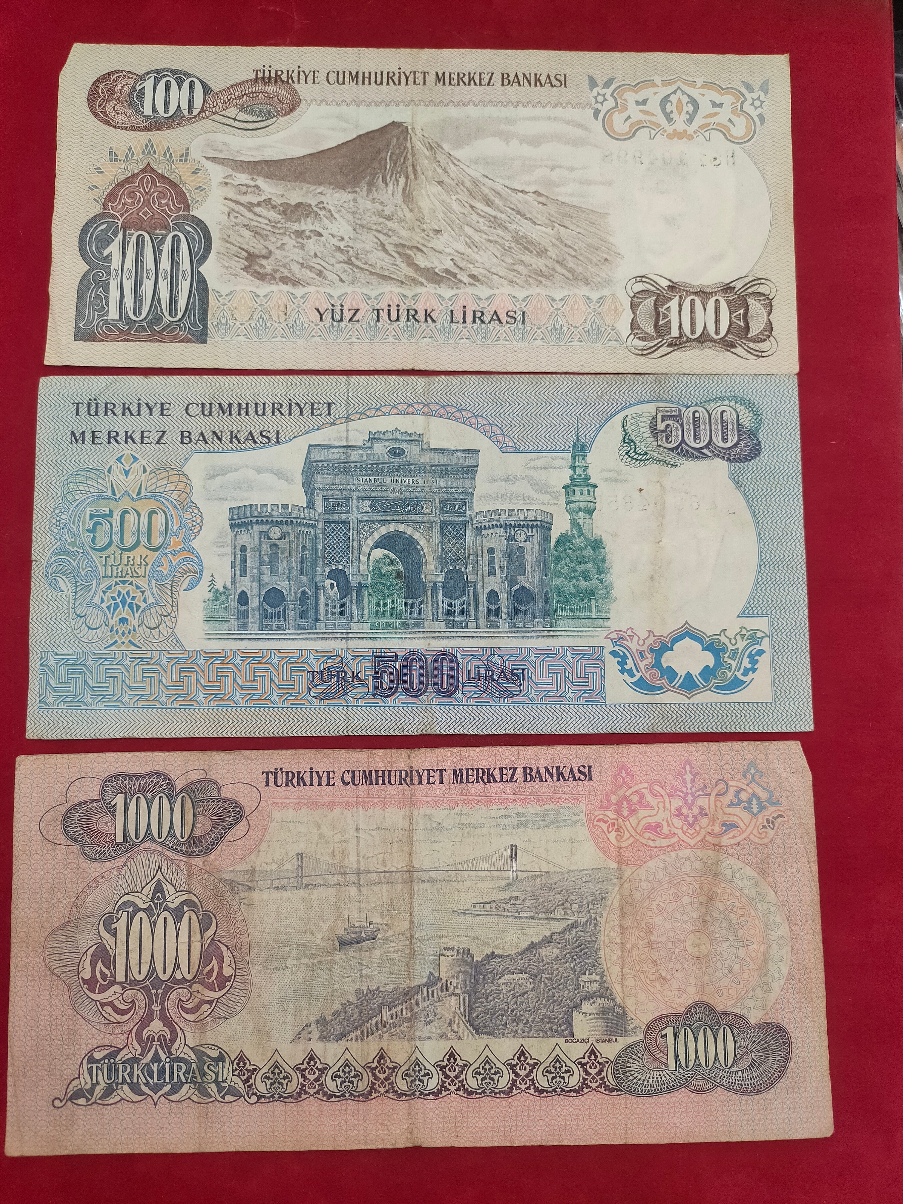 BANK OF TURKEY 10, 20, 50, 100, 500, 1000 LIRASI (593)