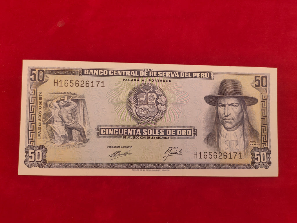 CENTRAL BANK OF PERU 50 SOLES ORO (C418)