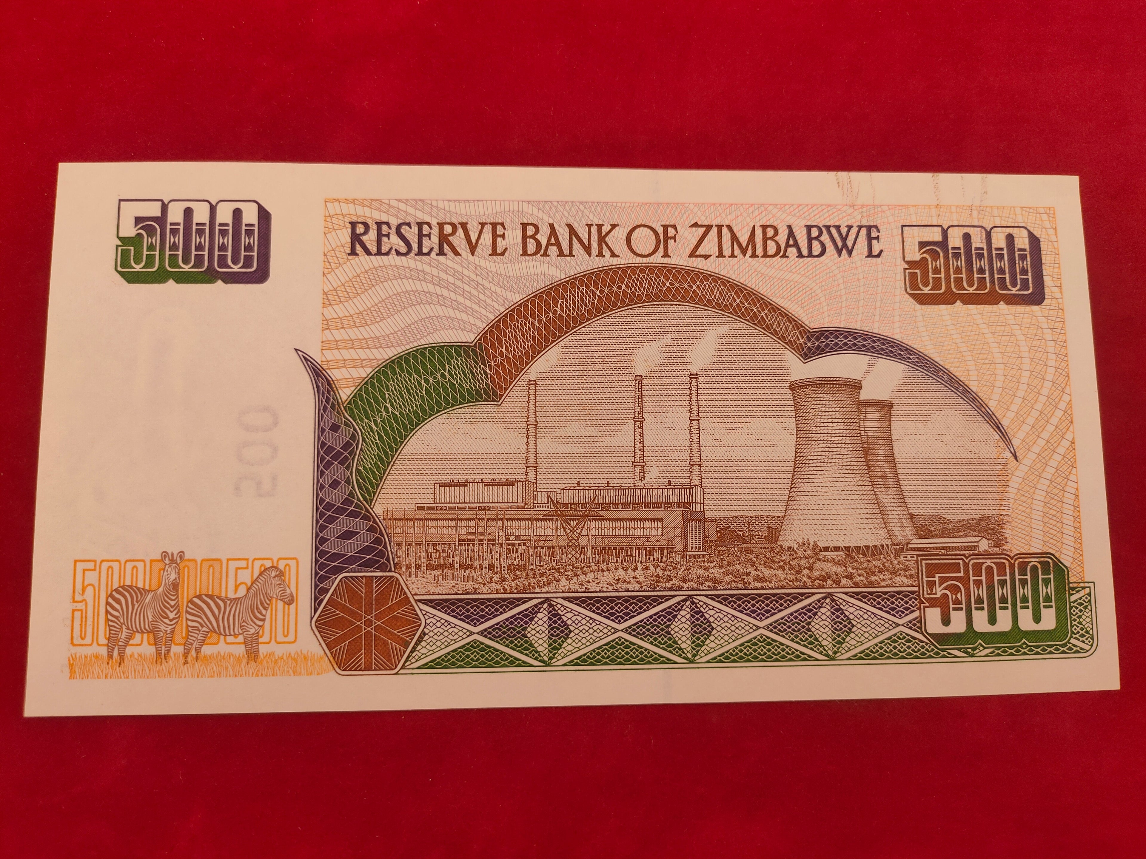 RESERVE BANK OF ZIMBABWE 500 DOLLARS (C572)