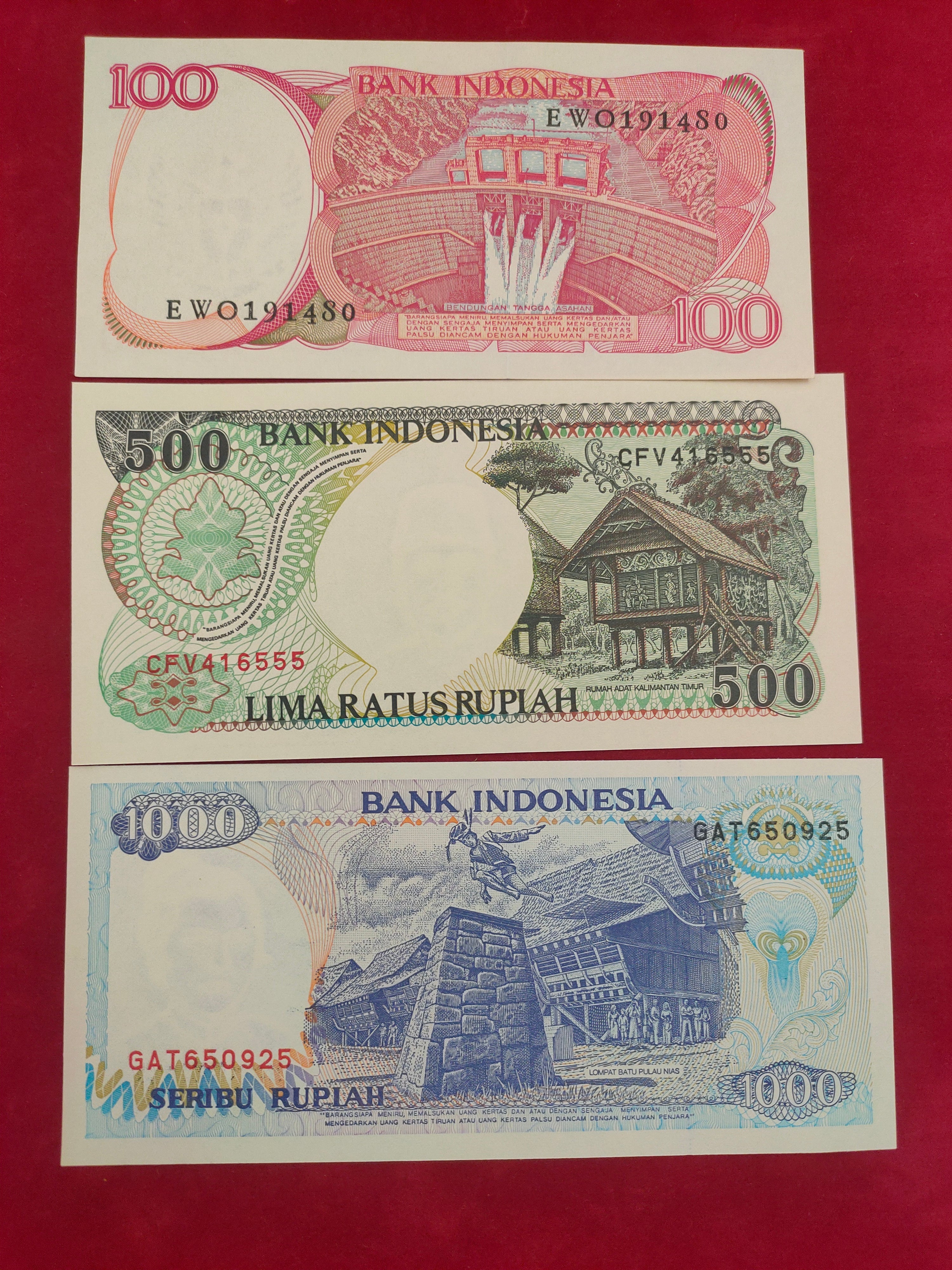 BANK OF INDONESIA 100, 500, 1000 RUPIAH (C428)