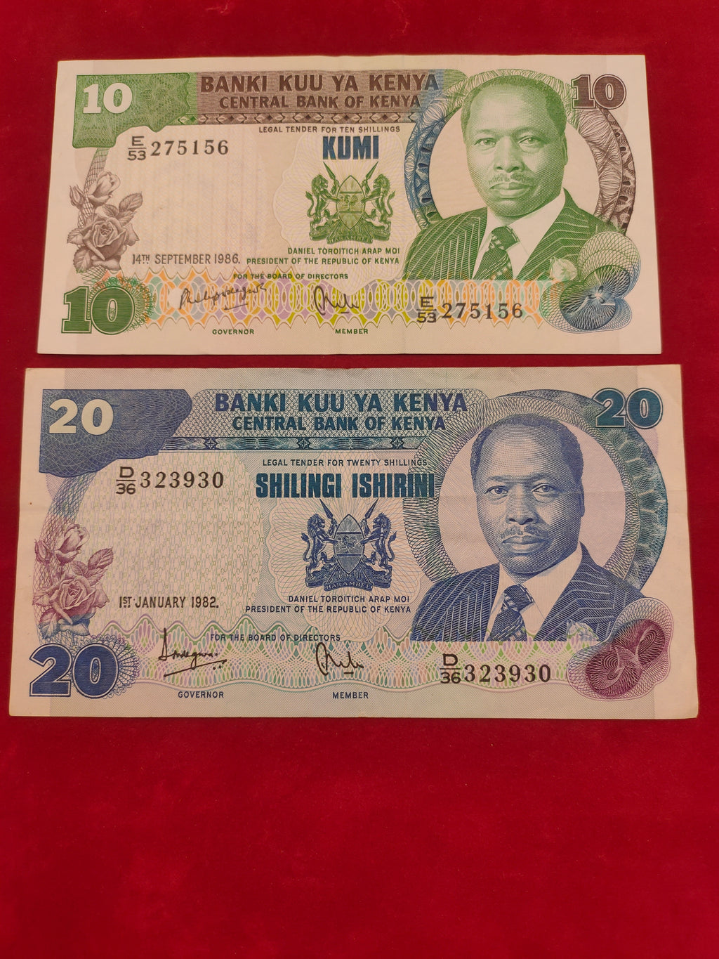 CENTRAL BANK OF KENYA 10, 20 SHILLINGS