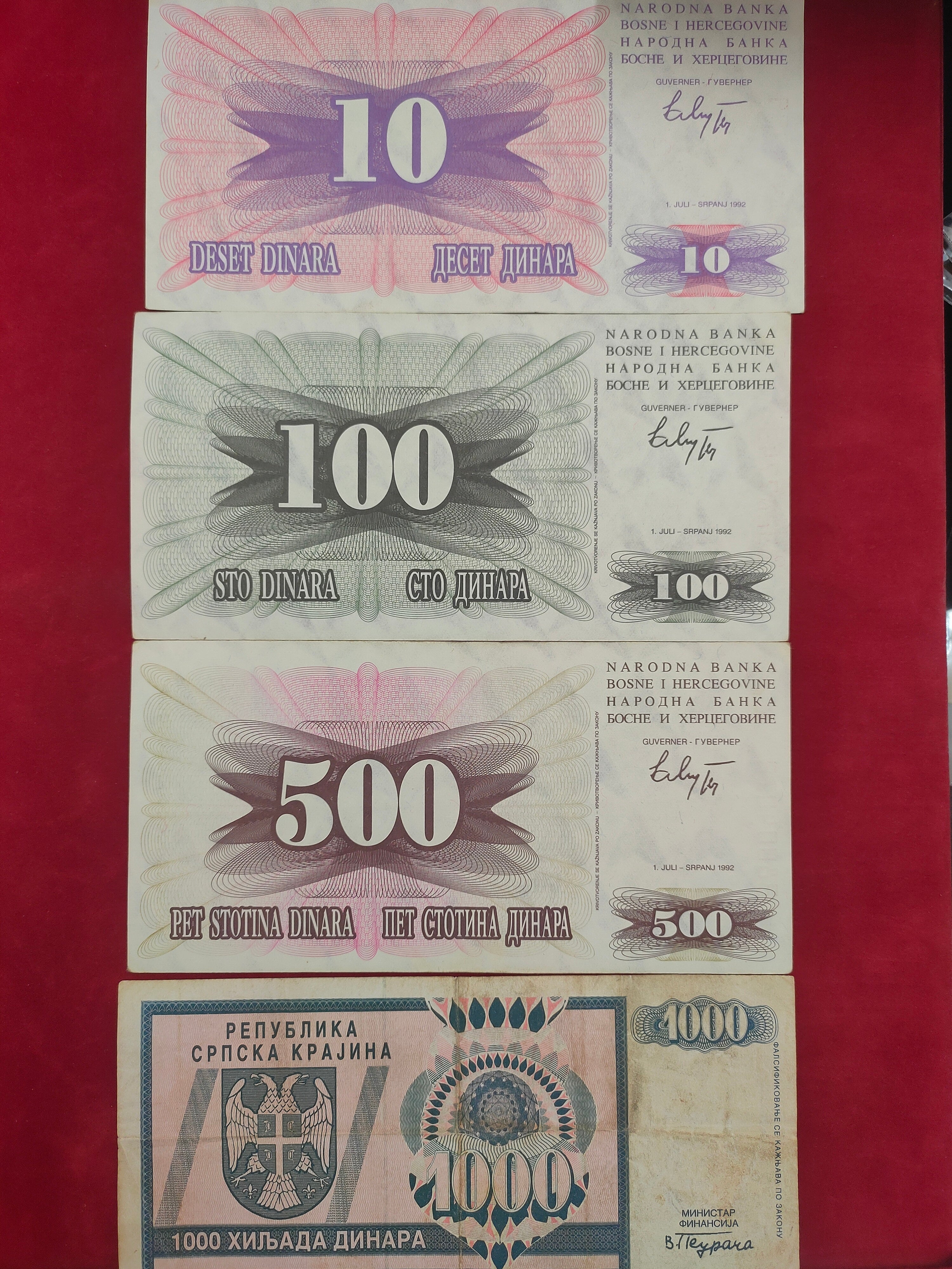 NATIONAL BANK OF SRPSKA 10, 100, 500, 1000 (1167)