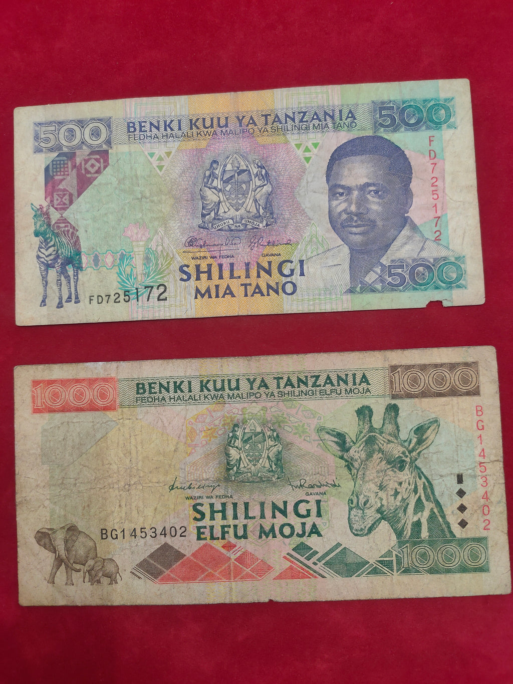 BANK OF TANZANIA 200, 500, 1000,  SHILINGI (D101)