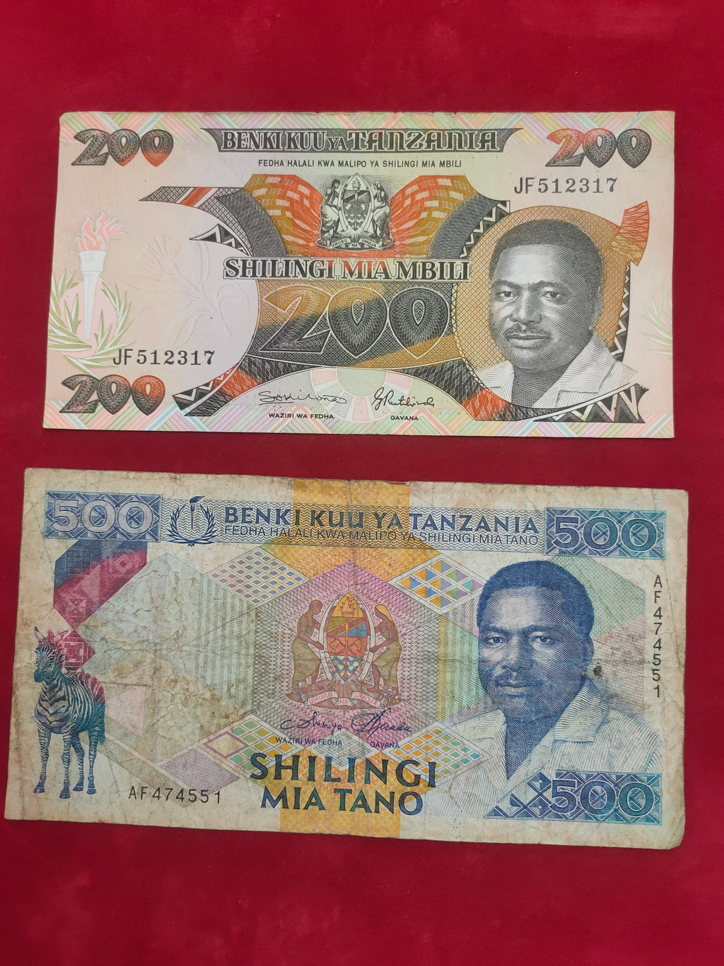 BANK OF TANZANIA 200, 500, 1000,  SHILINGI (D101)