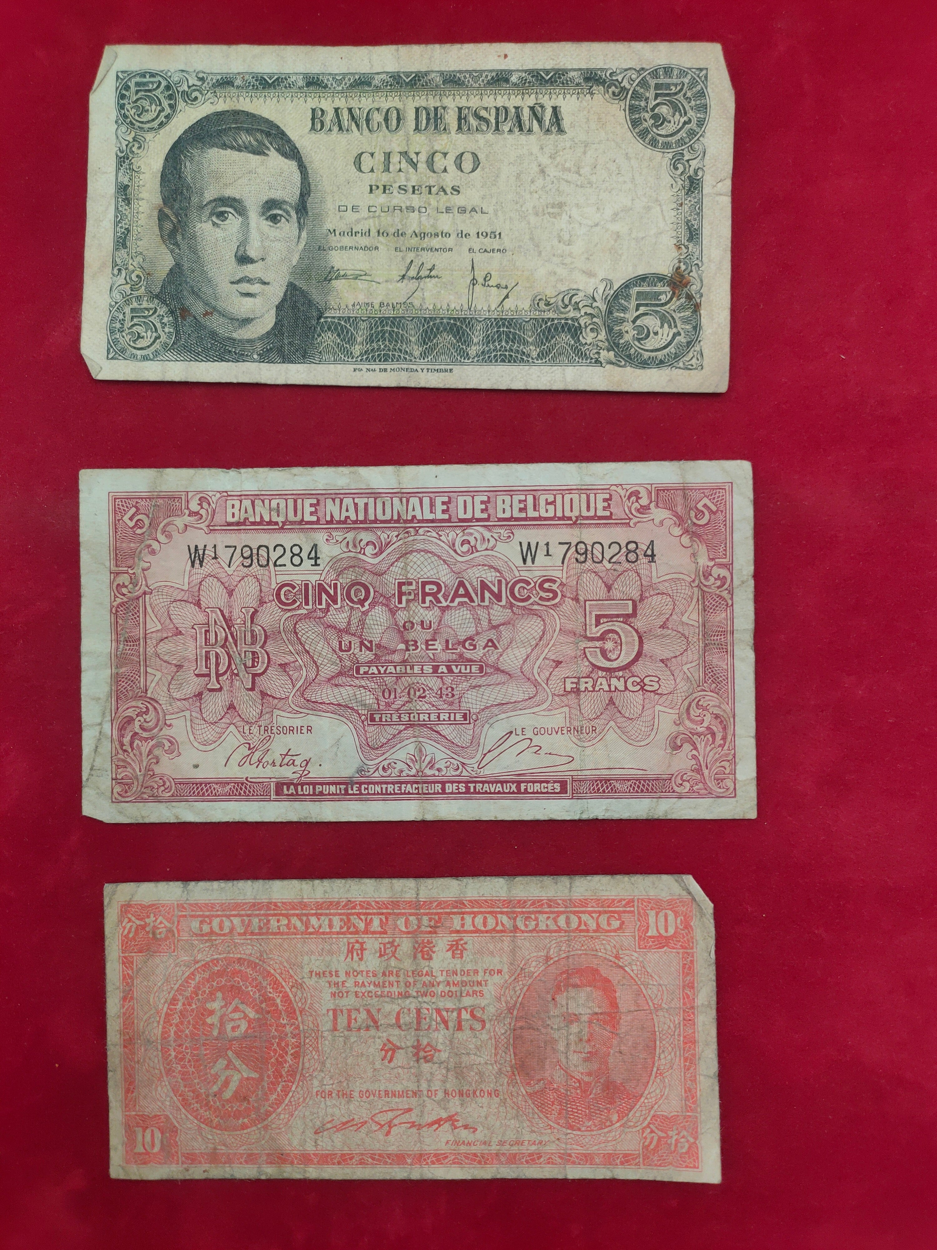 BANK OF SPAIN 5, 10  PESETAS (1198)