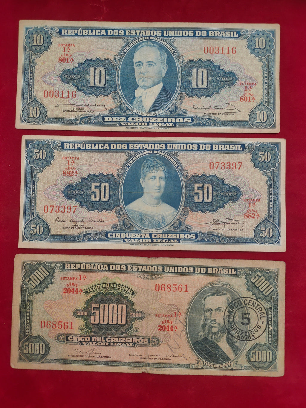 BANK OF BRASIL 10, 50, 200, 500, 5000, 10000 (1139)