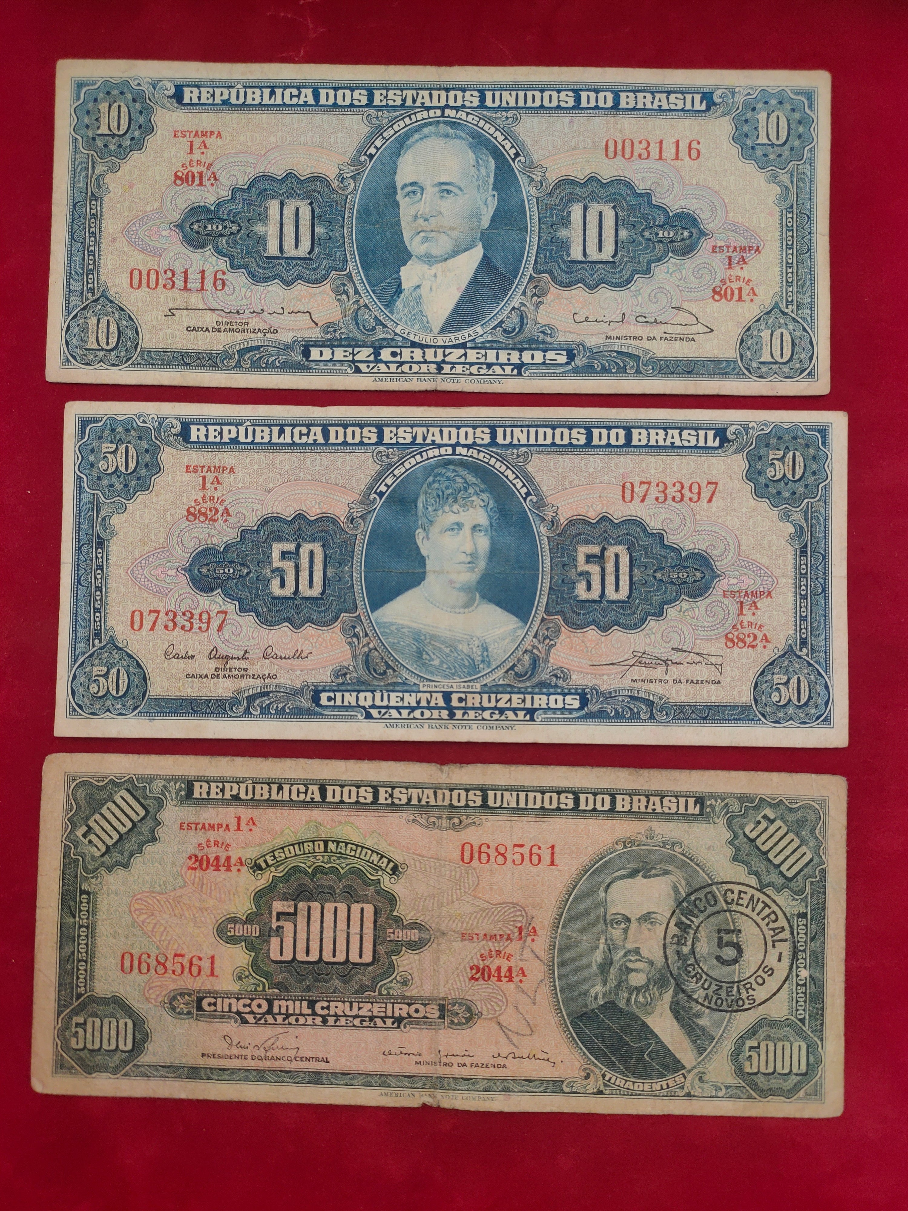 BANK OF BRASIL 10, 50, 200, 500, 5000, 10000 (1139)