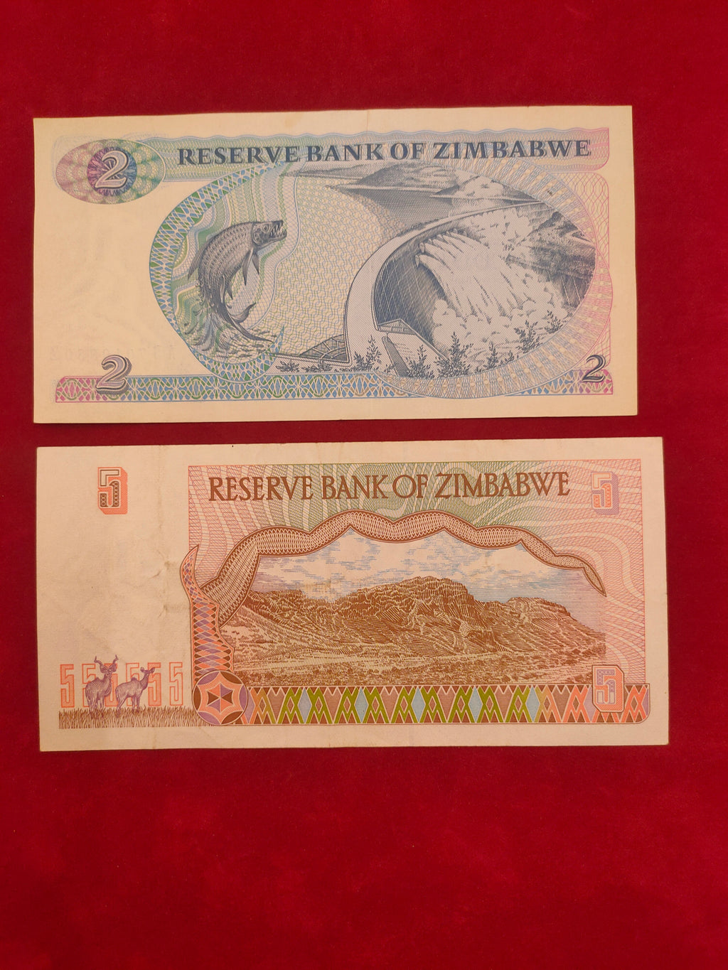 RESERVE BANK OF ZIMBABWE 2, 5, 20, 100 DOLLARS (1189)