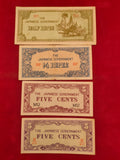 BANK OF JAPANESE 1/2, 1/4, 5 CENTS (584)