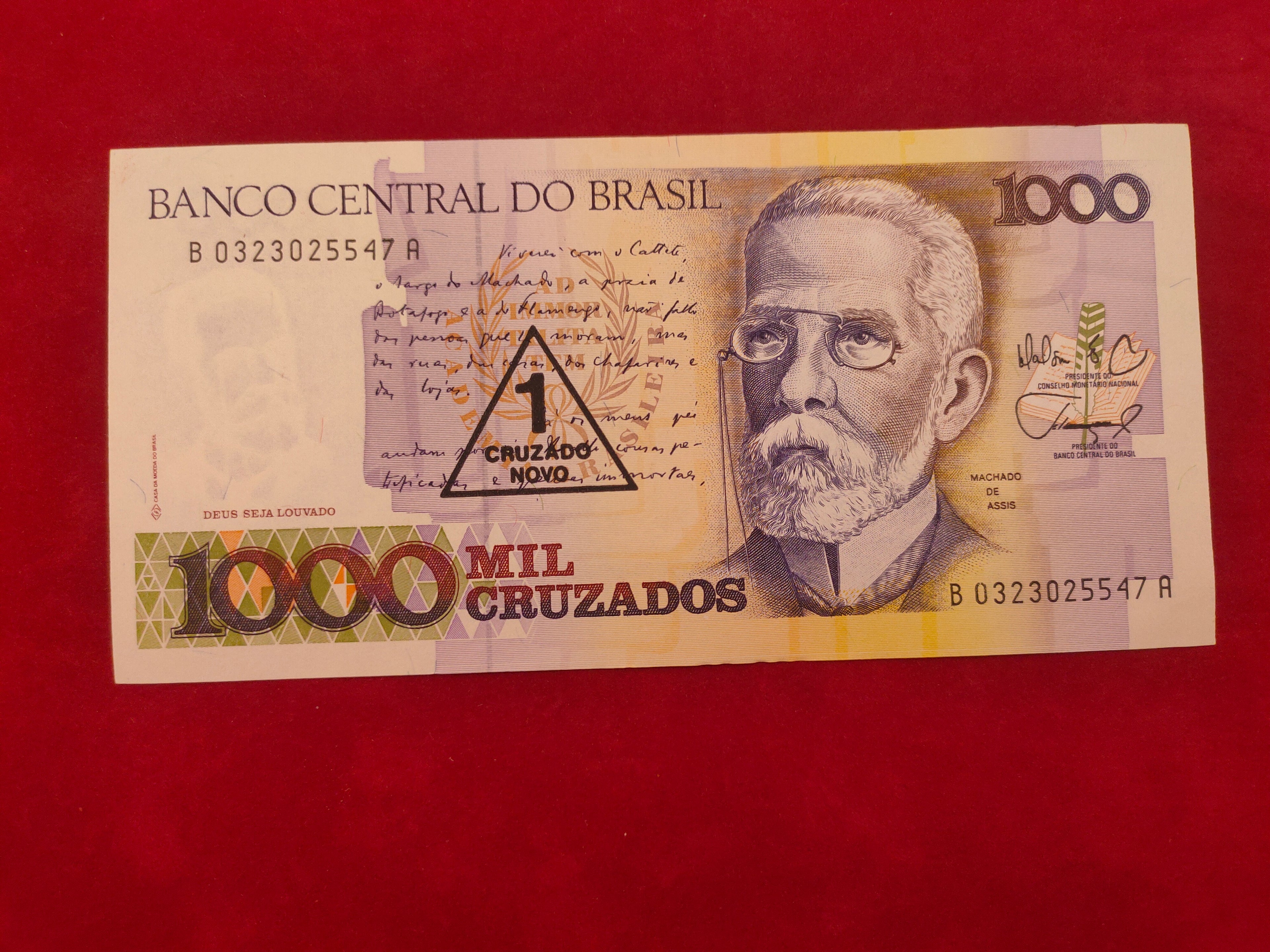 BANK OF BRASIL 1000  CRUZEIROS (D538)
