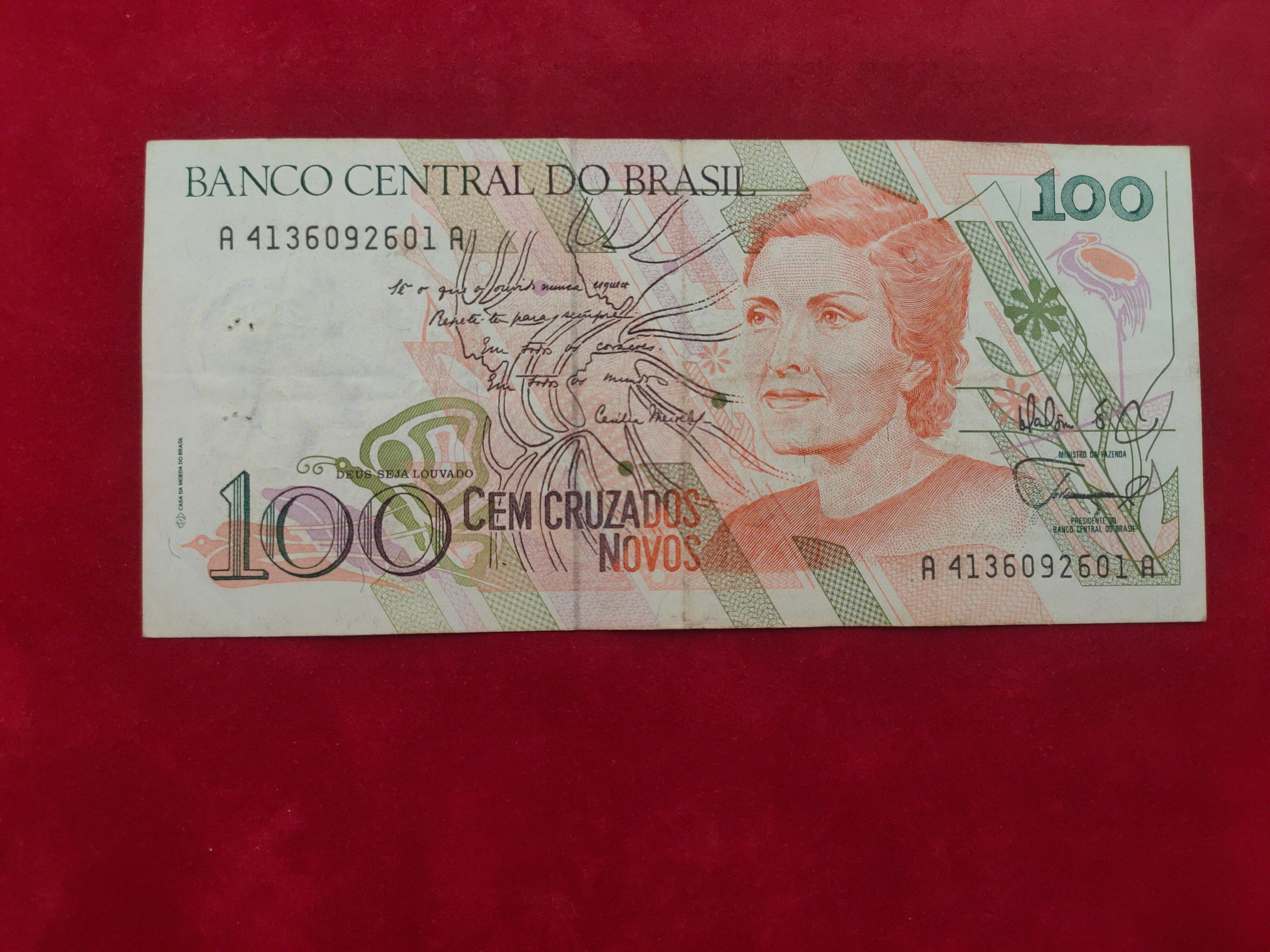 CENTRAL BANK OF BRASIL 100 CRUZADOS (D538)