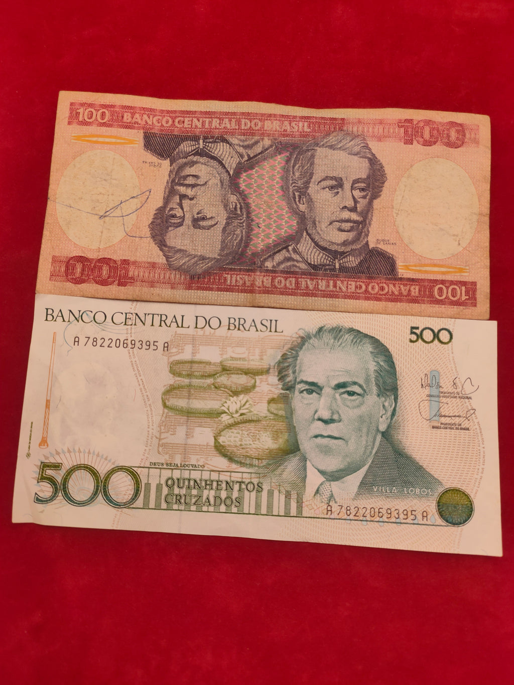 BANK OF BRASIL 100, 500 CRUZADOS (D538)