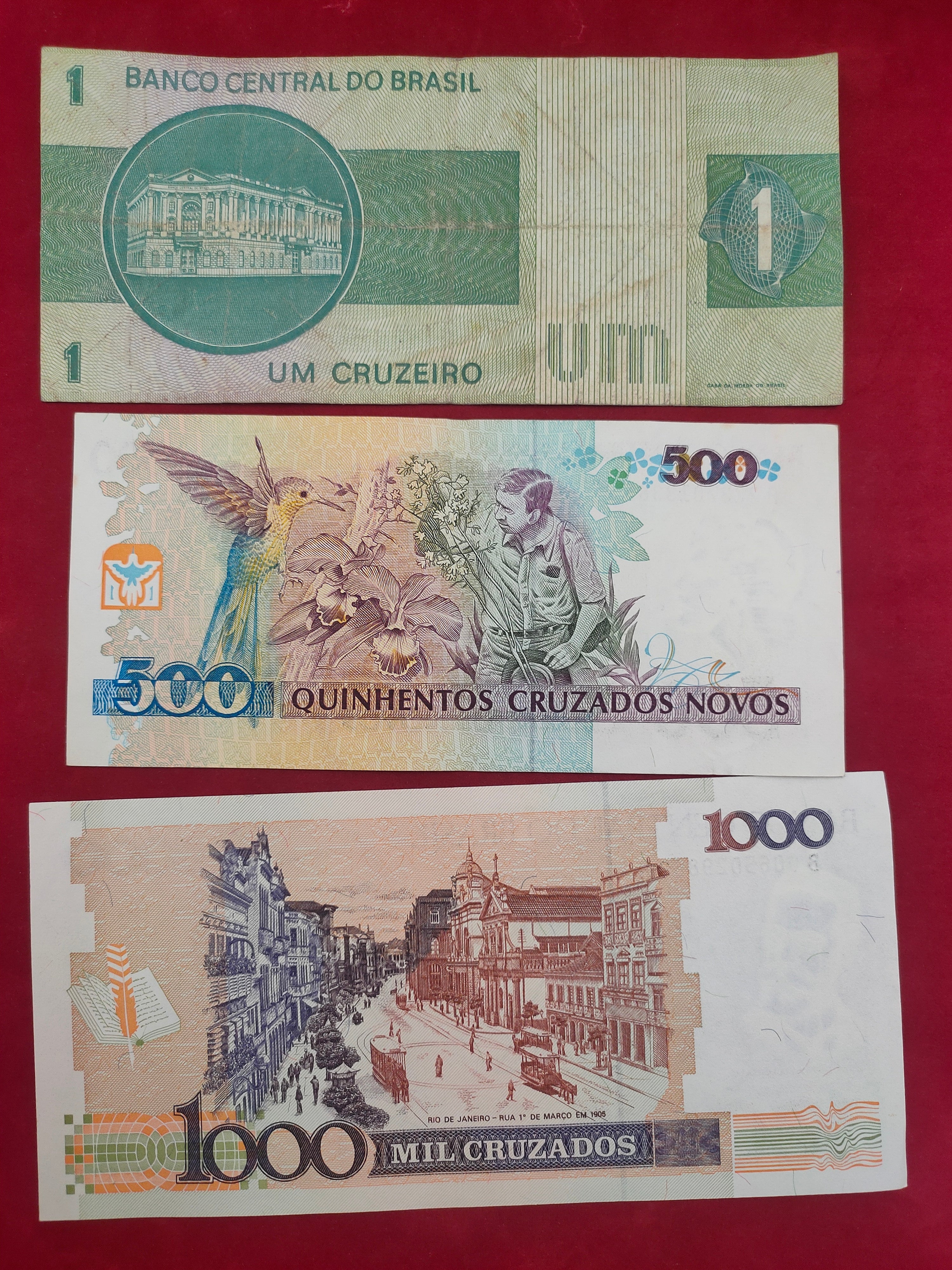 BANK OF BRASIL 1, 500, 1000 CRUZADOS (D540)