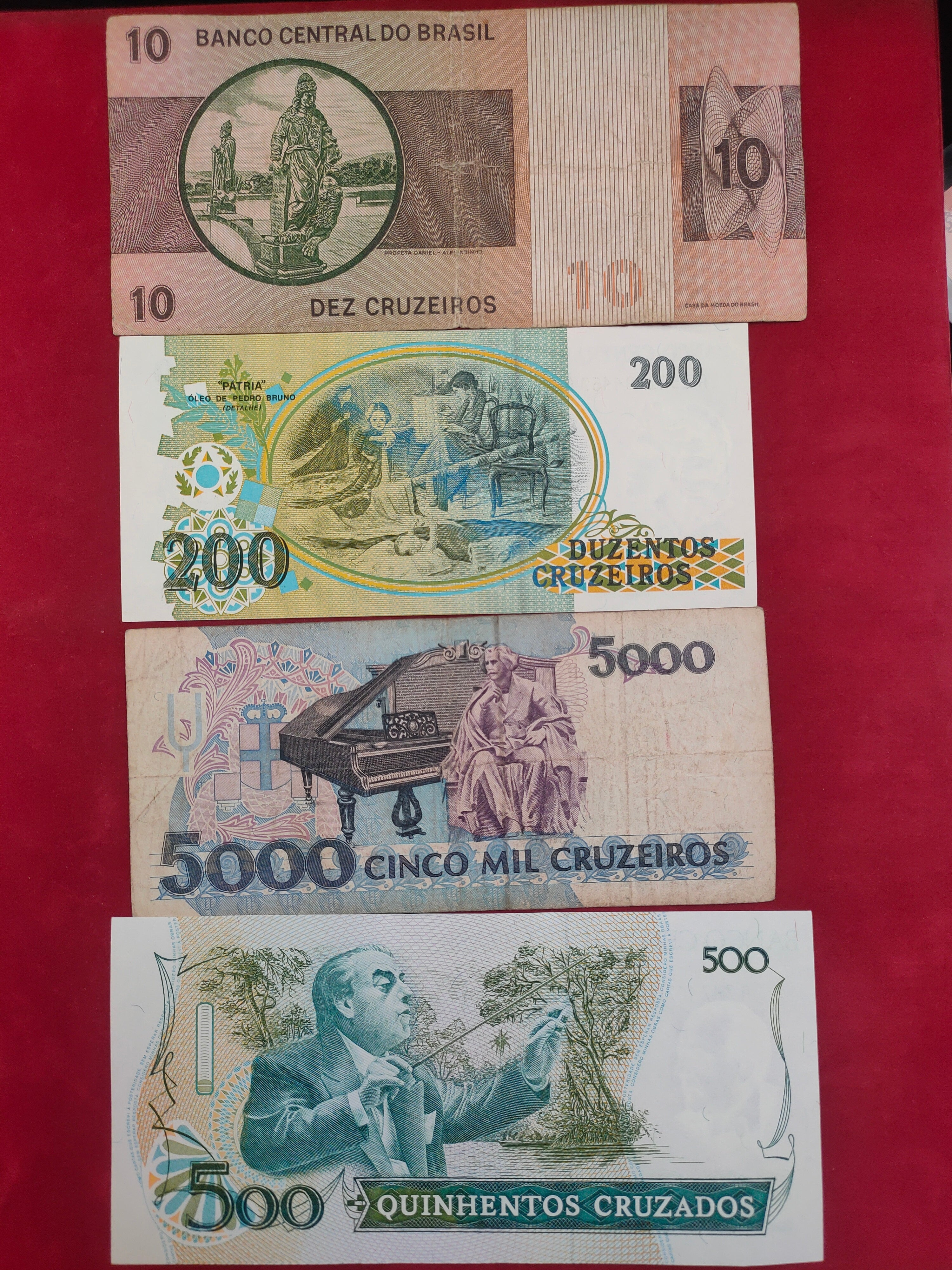 BANK OF BRASIL 10, 200, 5000, (D540)