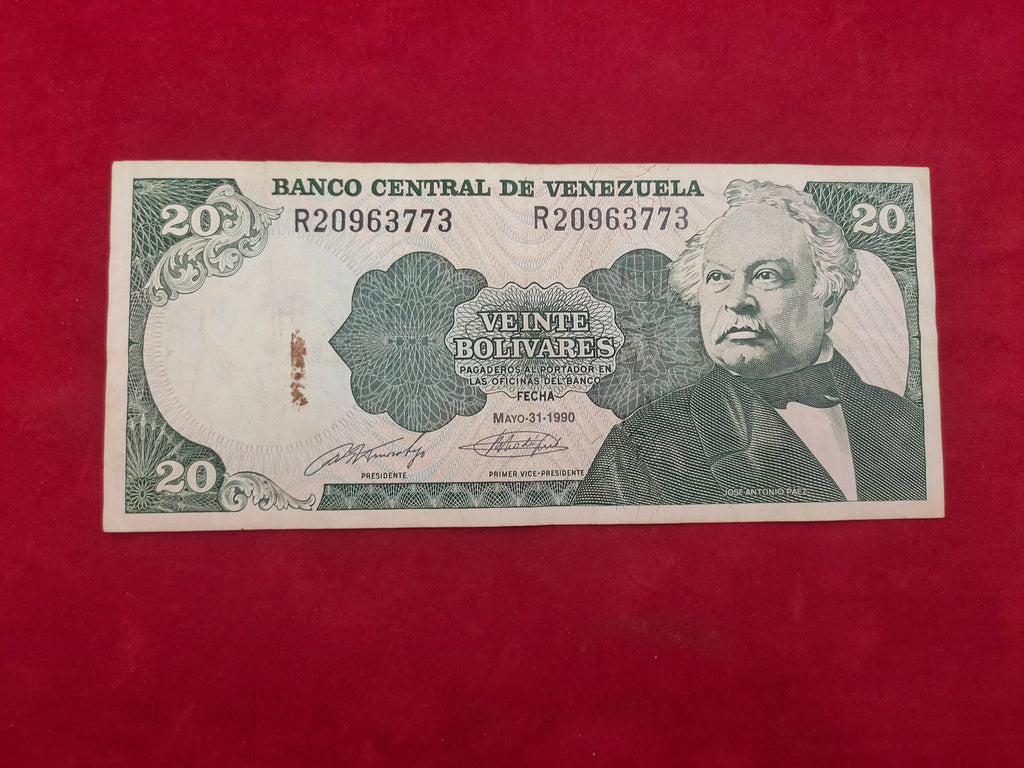 BANK OF VENEZUELA 20 BOLIVARES (D708)