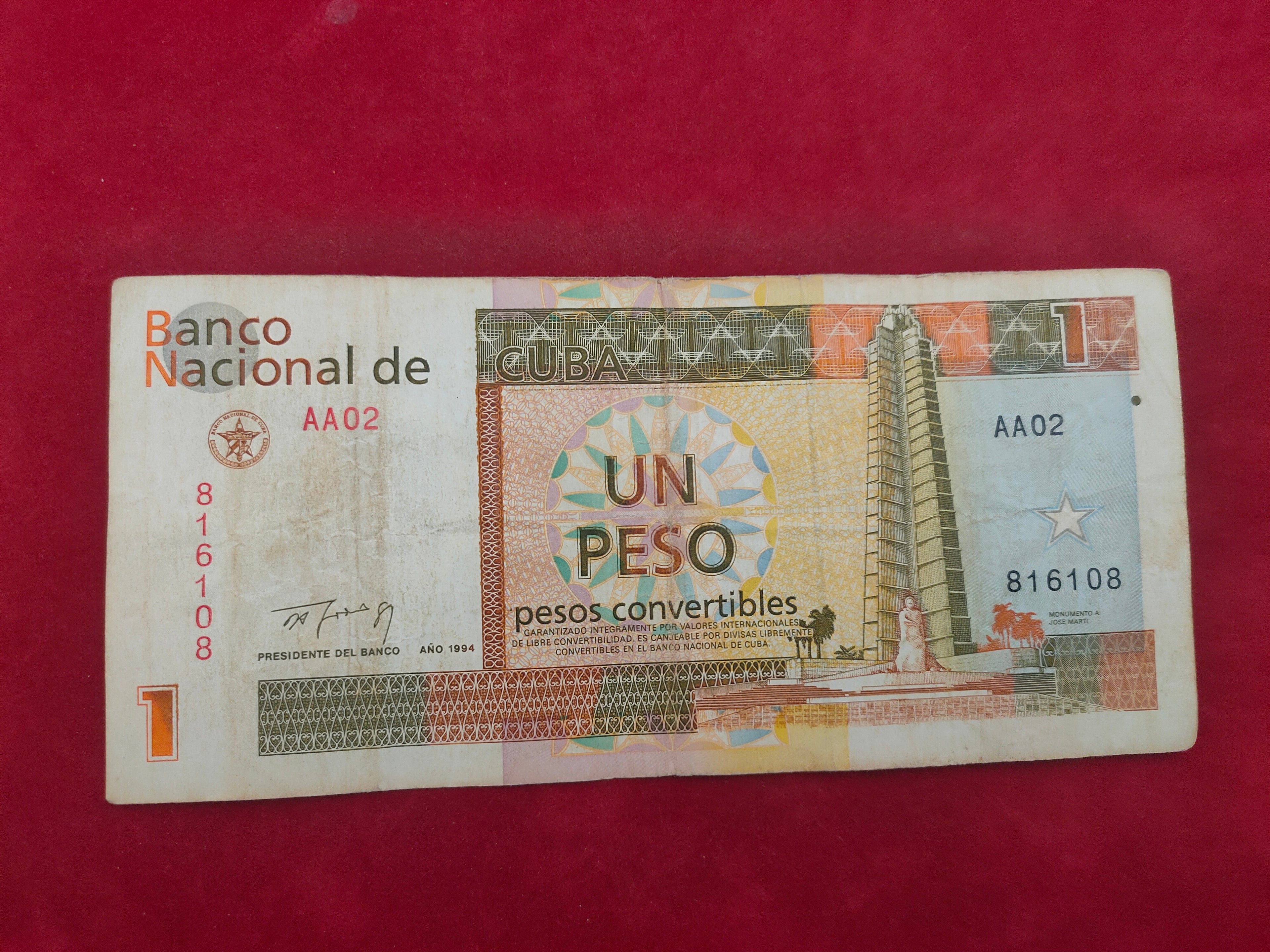 BANK OF CUBA 1 PESO (D708)