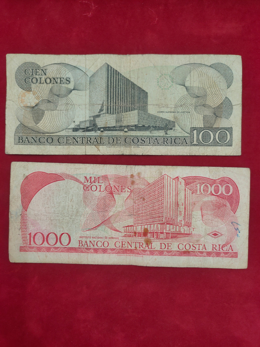 BANK OF COSTA RICA 100, 1000 COLONES (D708)
