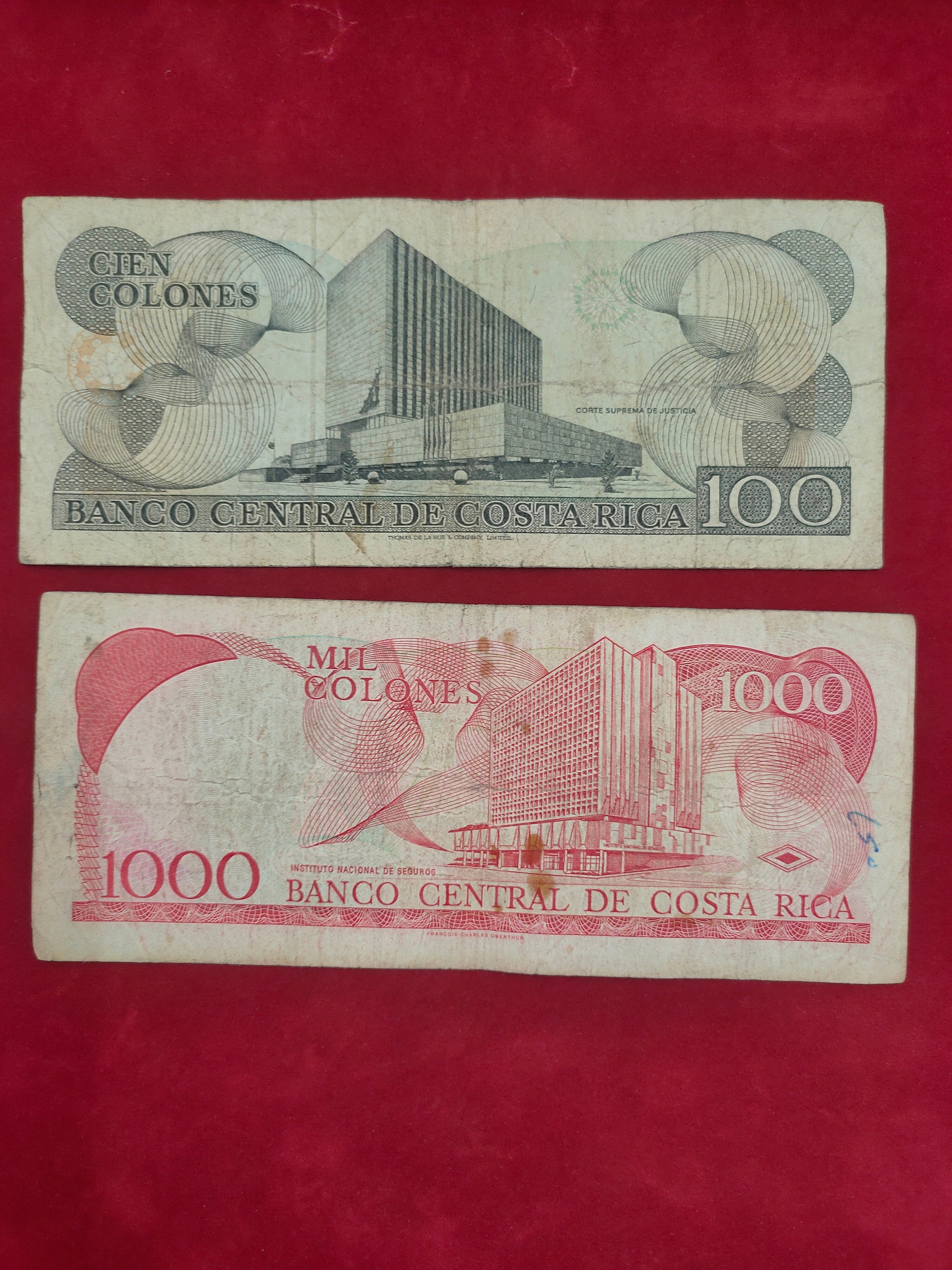 BANK OF COSTA RICA 100, 1000 COLONES (D708)