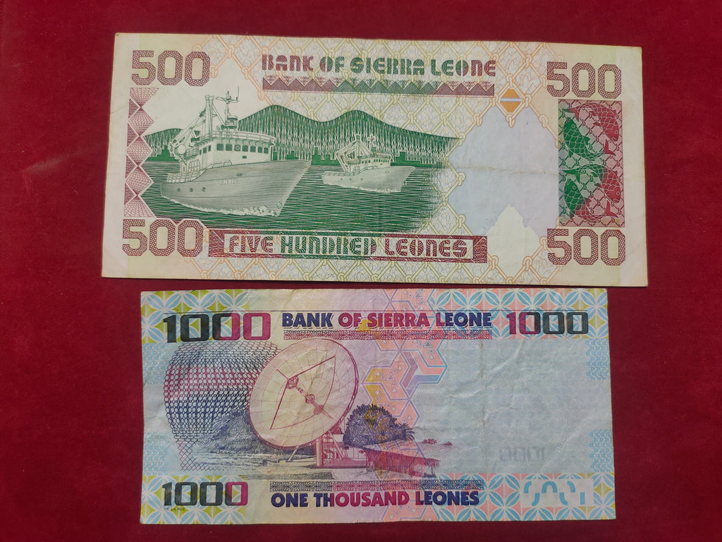 BANK OF SIERRA LEONE 500, 1000, 5000, 10000 LEONES (629)