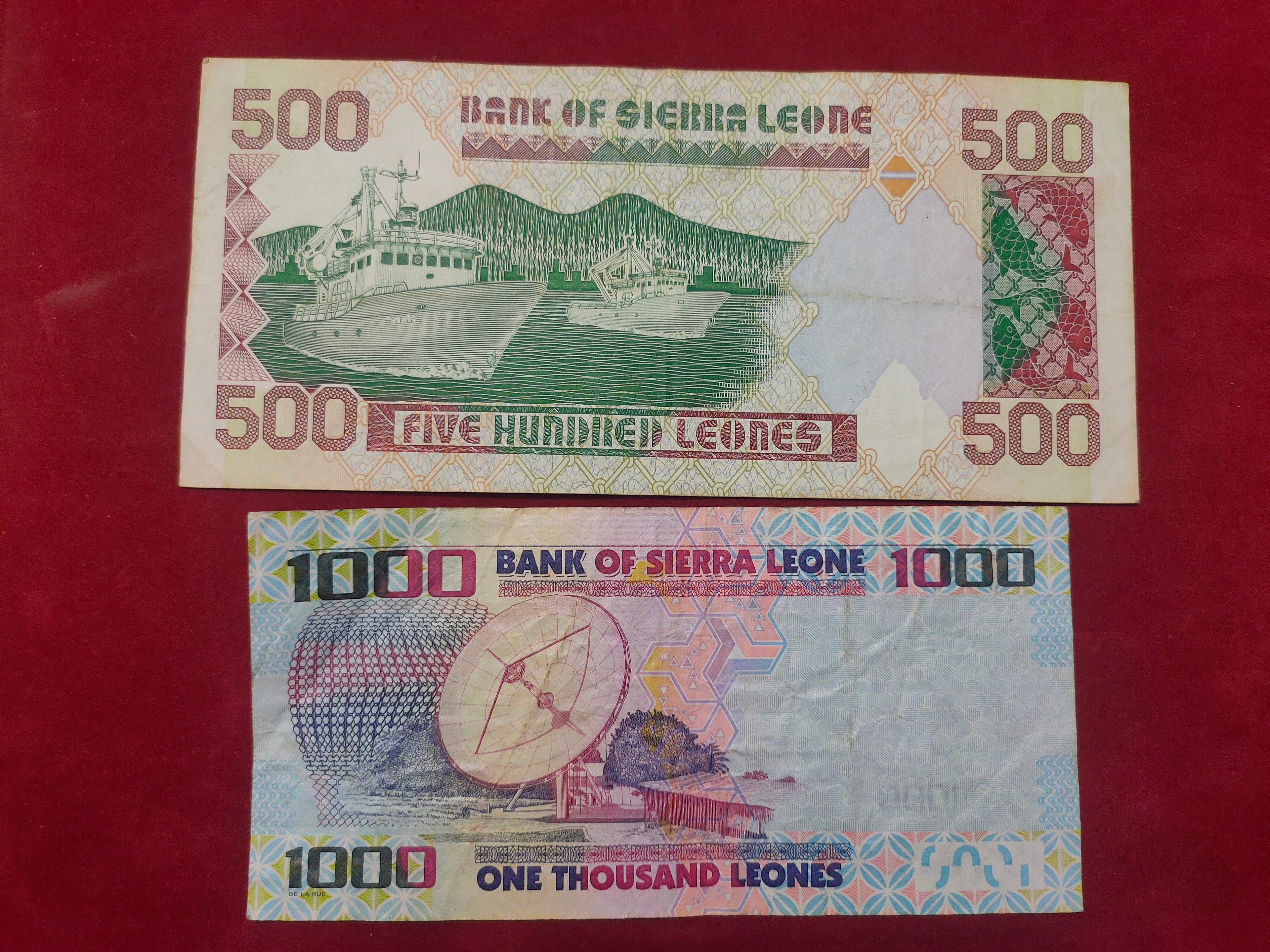 BANK OF SIERRA LEONE 500, 1000, 5000, 10000 LEONES (629)
