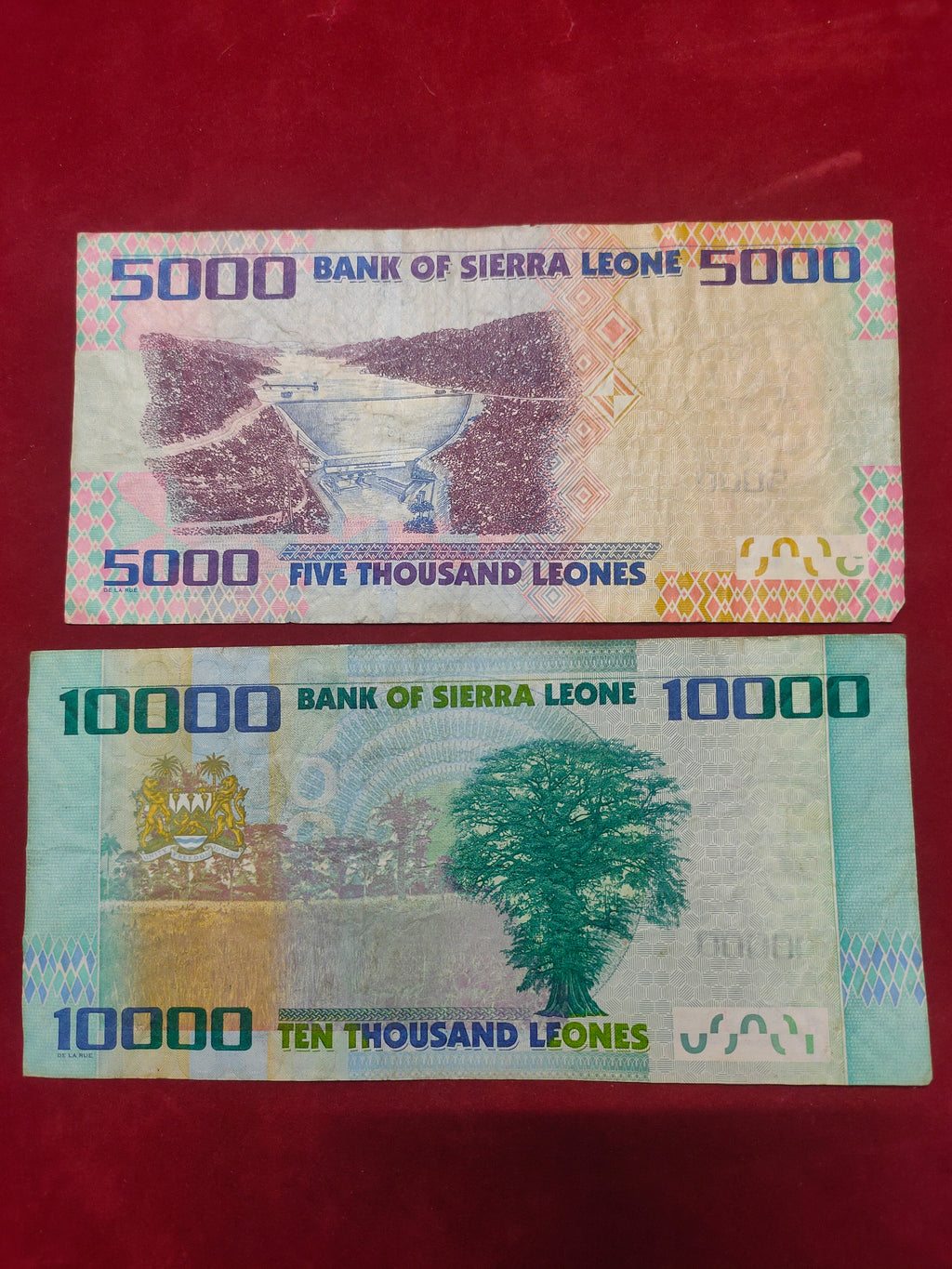 BANK OF SIERRA LEONE 500, 1000, 5000, 10000 LEONES (629)