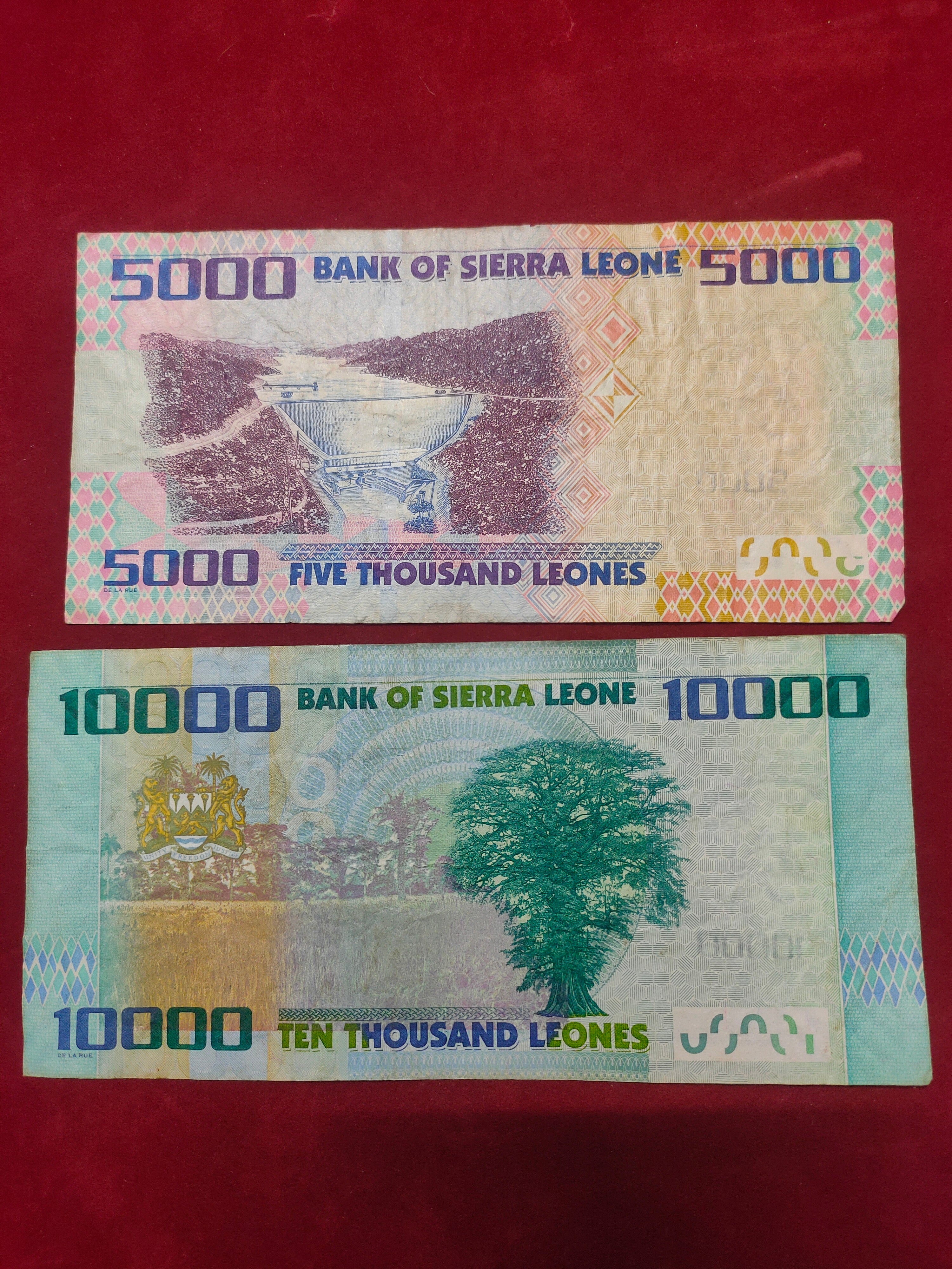 BANK OF SIERRA LEONE 500, 1000, 5000, 10000 LEONES (629)