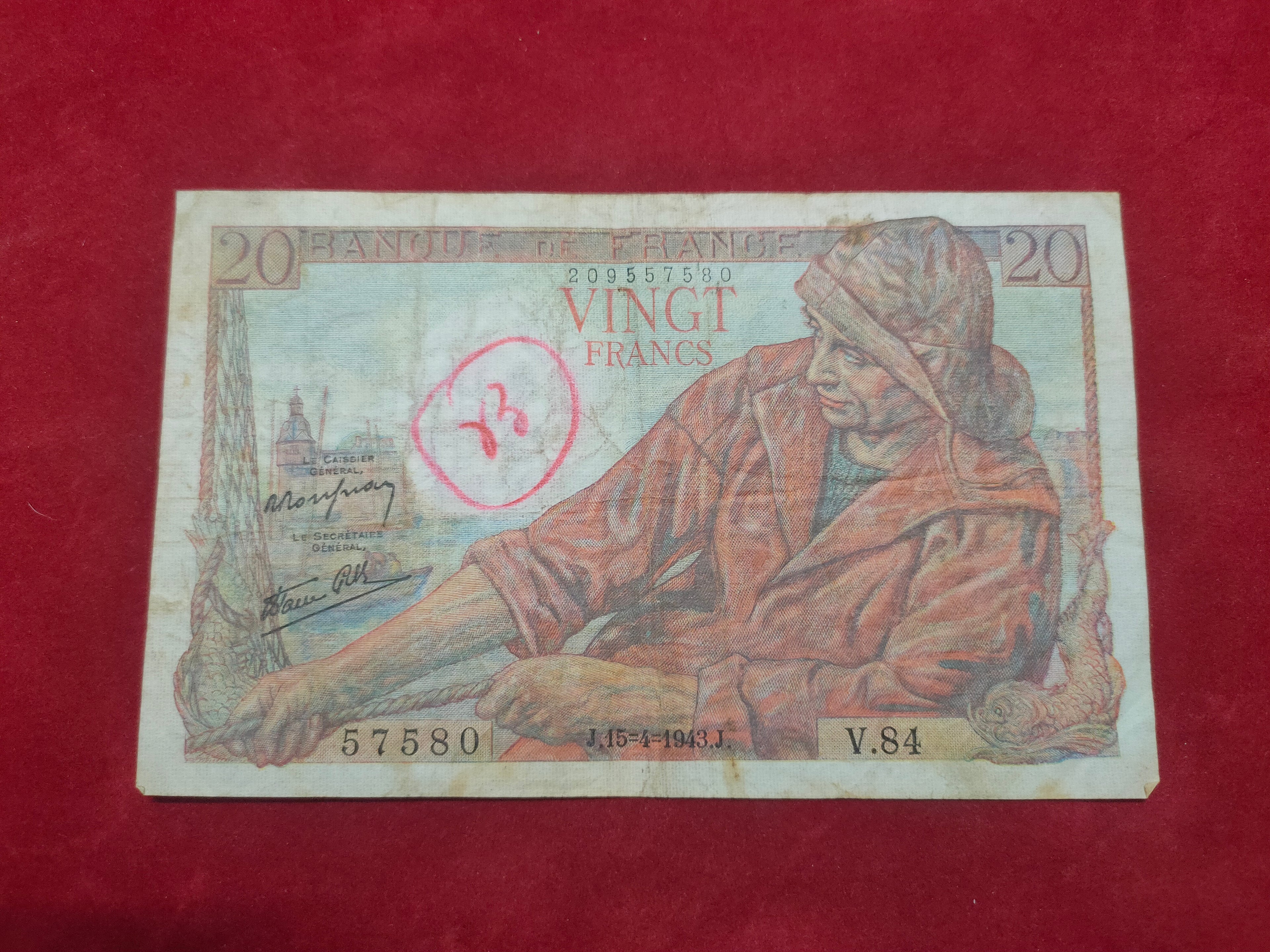 BANK OF FRANCE 20  FRANCS