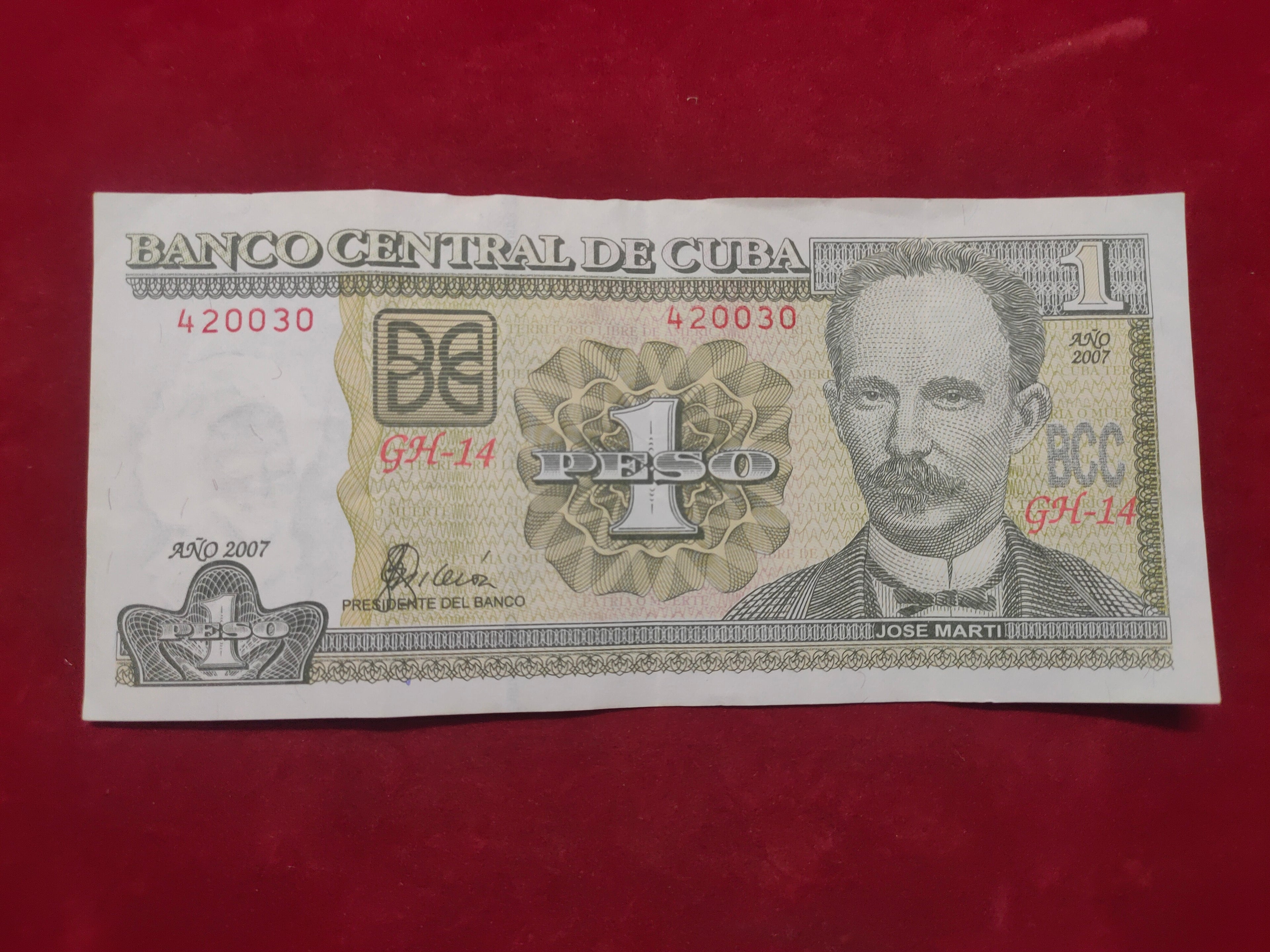 BANK OF CUBA 1 PESOS