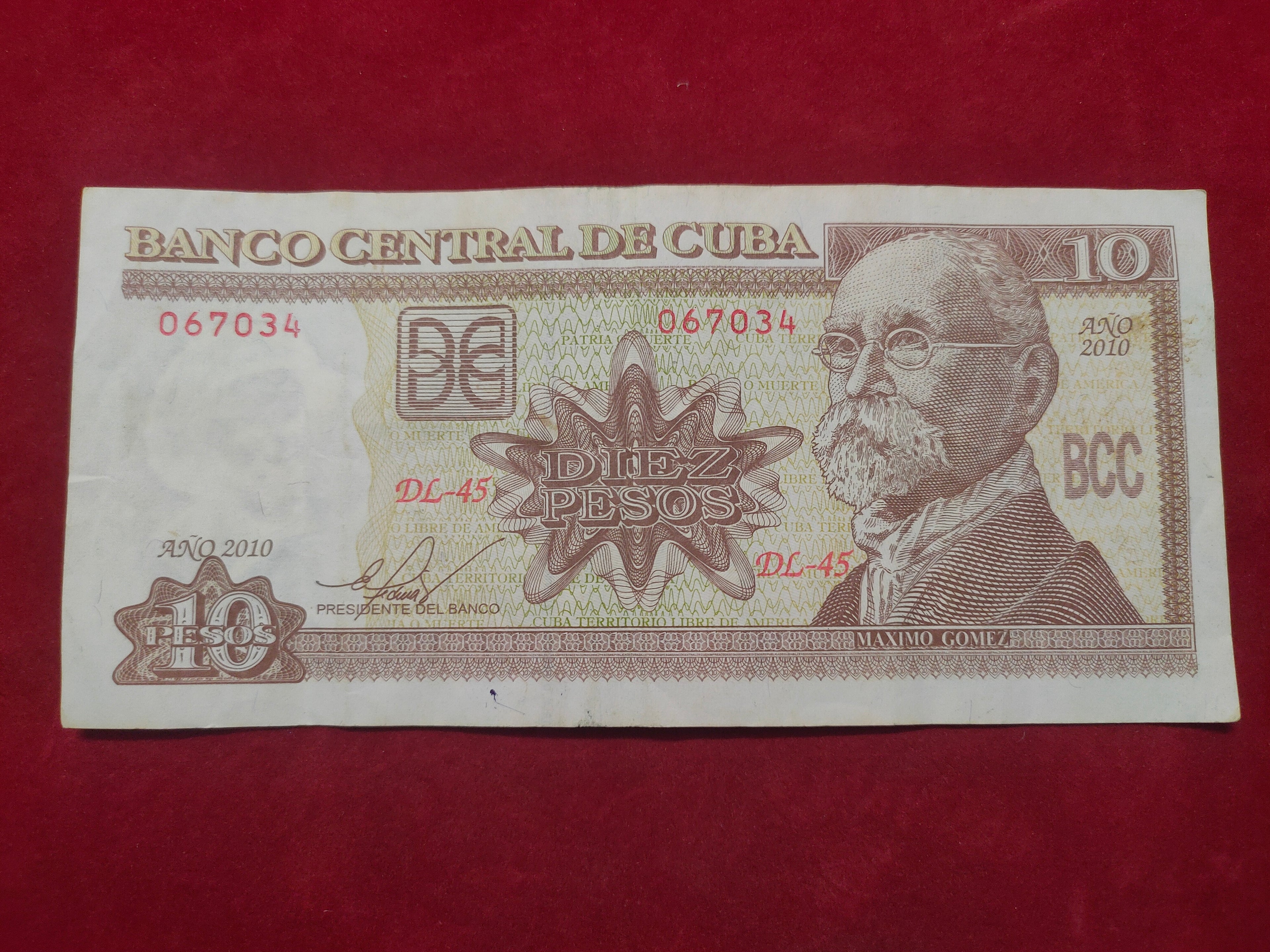 CENTRAL BANK OF CUBA 10 PESOS