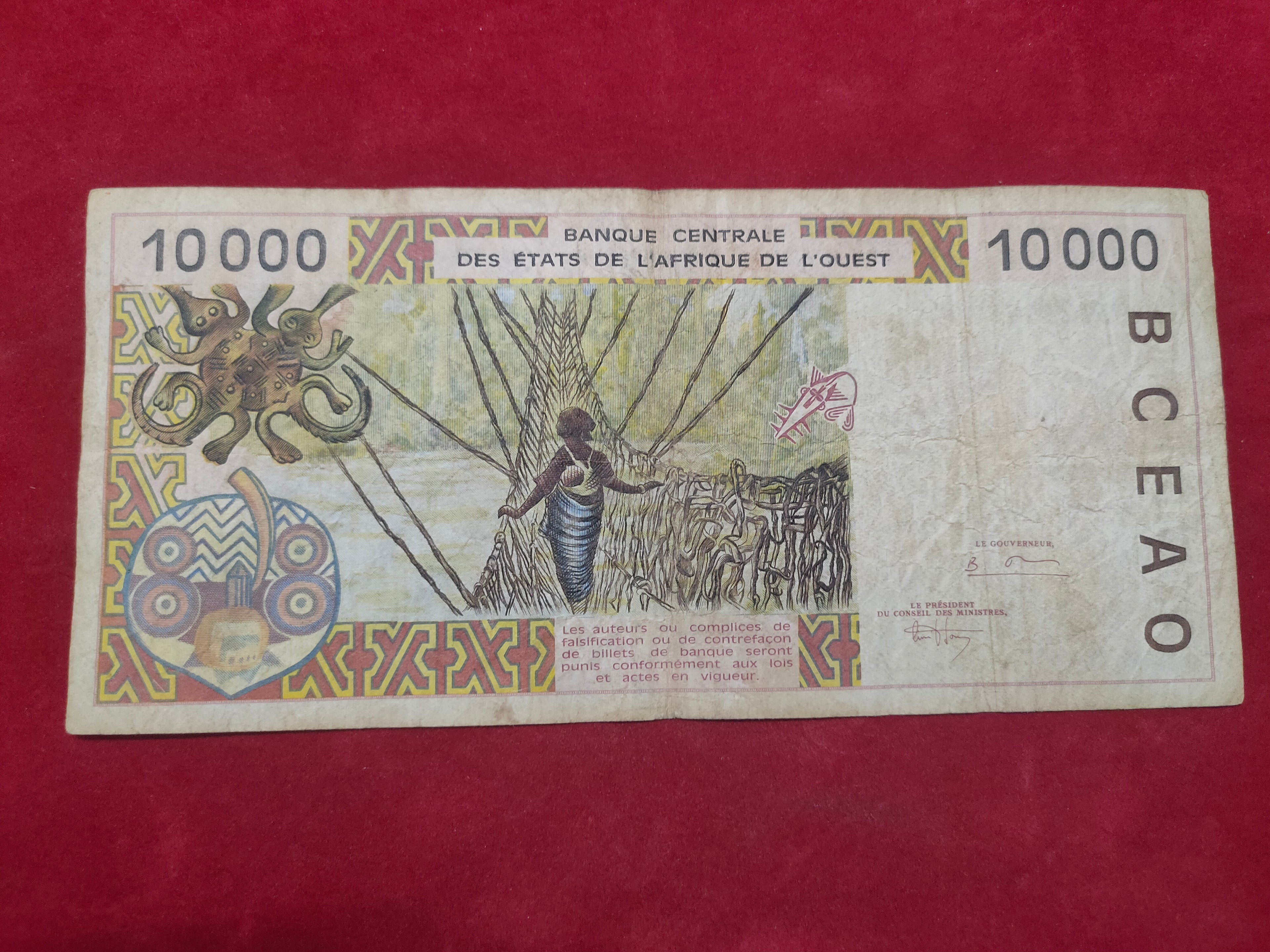 BANK OF WESTERN AFRICAN 10000 FRANCS