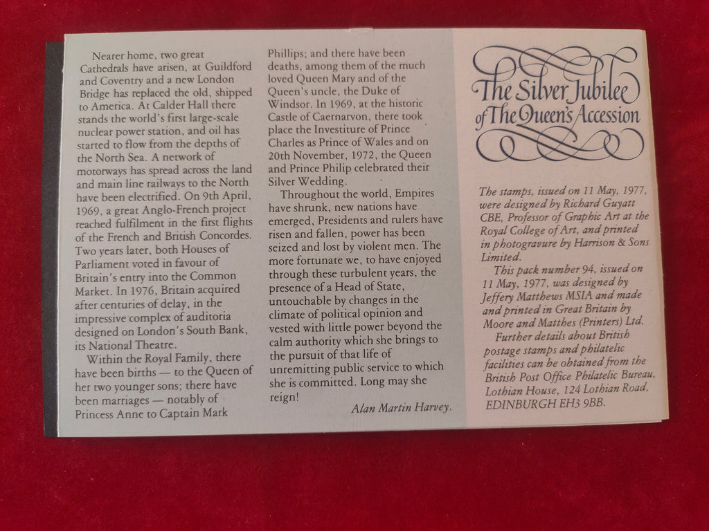 1977 Presentation Pack - The Silver Jubilee of the Queen's Accession | 4v Stamp