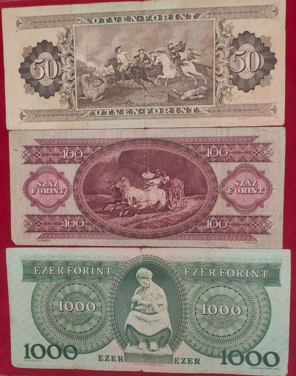 HUNGARIAN NATIONAL BANK 50,100,1000 FORINT (D465)