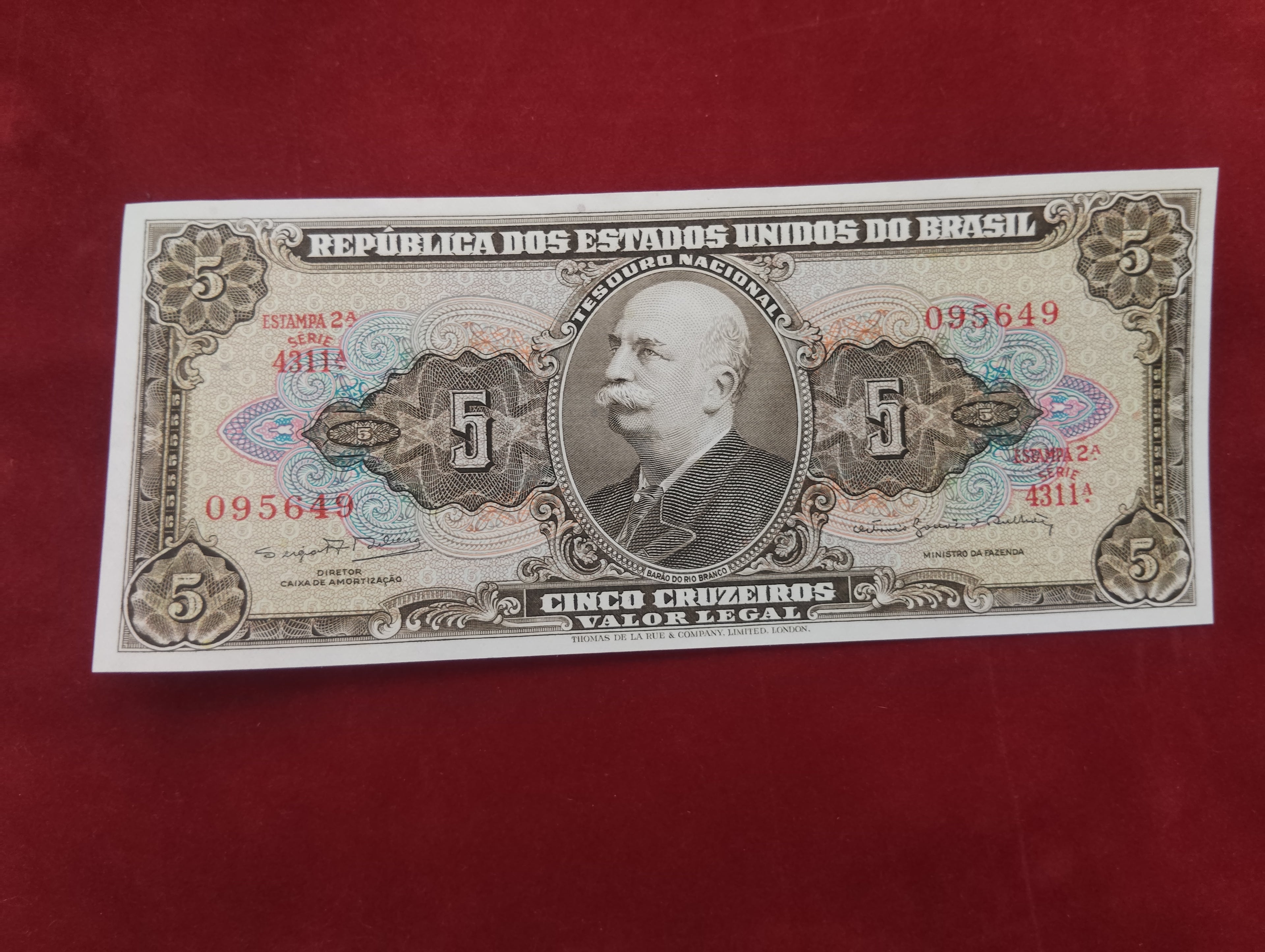 NATIONAL BANK OF TREASURY 5 CRUZEIROS (C904)