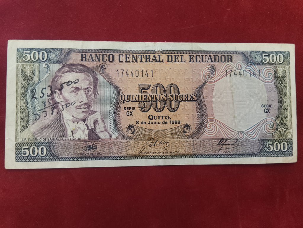 CENTRAL BANK OF ECUADOR 500 SUCRES (C545)