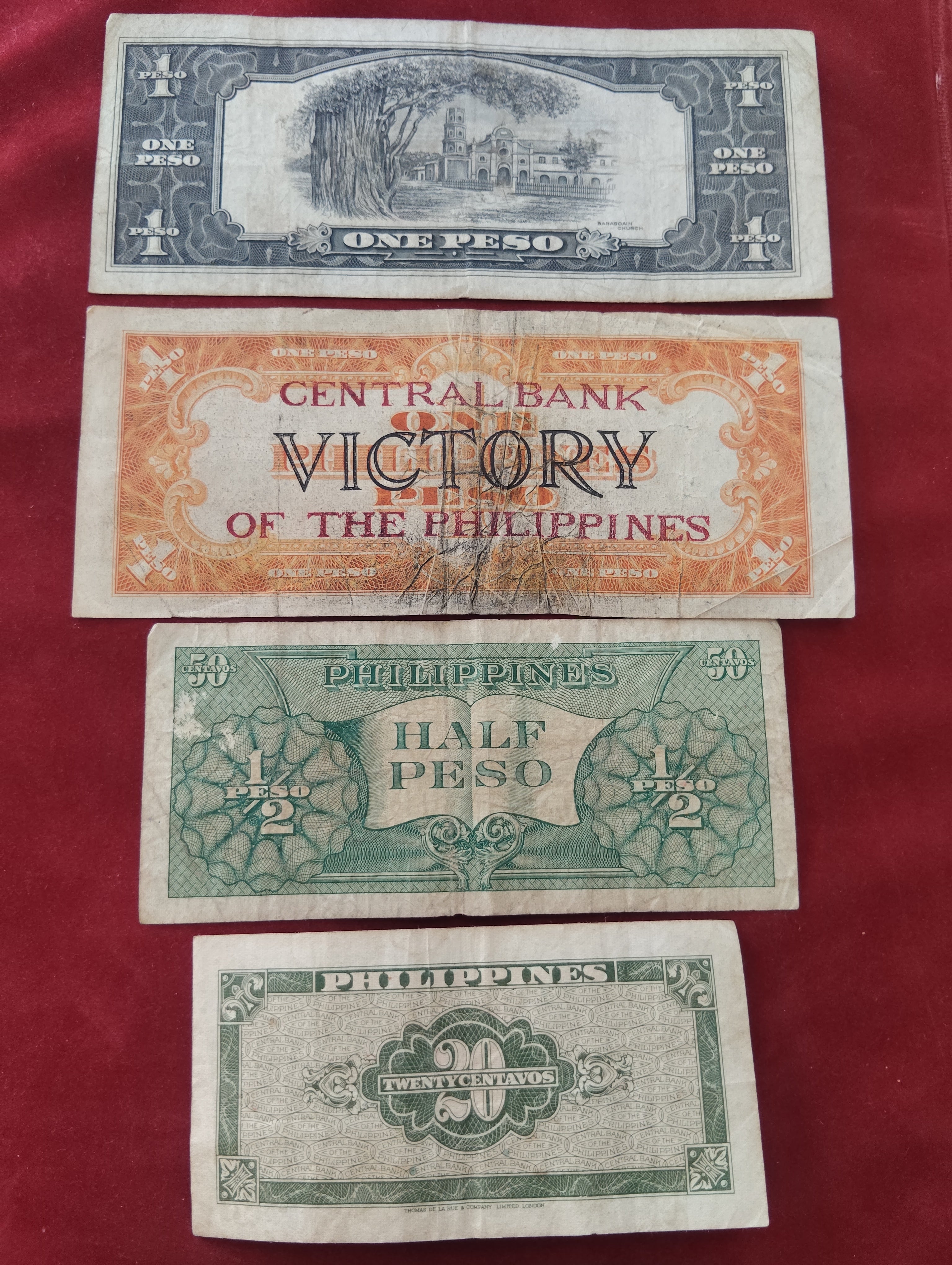 CENTRAL BANK OF PHILIPPINES 1 , 20 , 50 CENTAVOS (V0