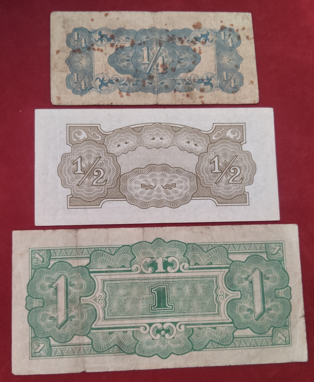GOVERNMENT BANK OF JAPANESE 1/4 ,1/2 ,1 RUPEE (D679)