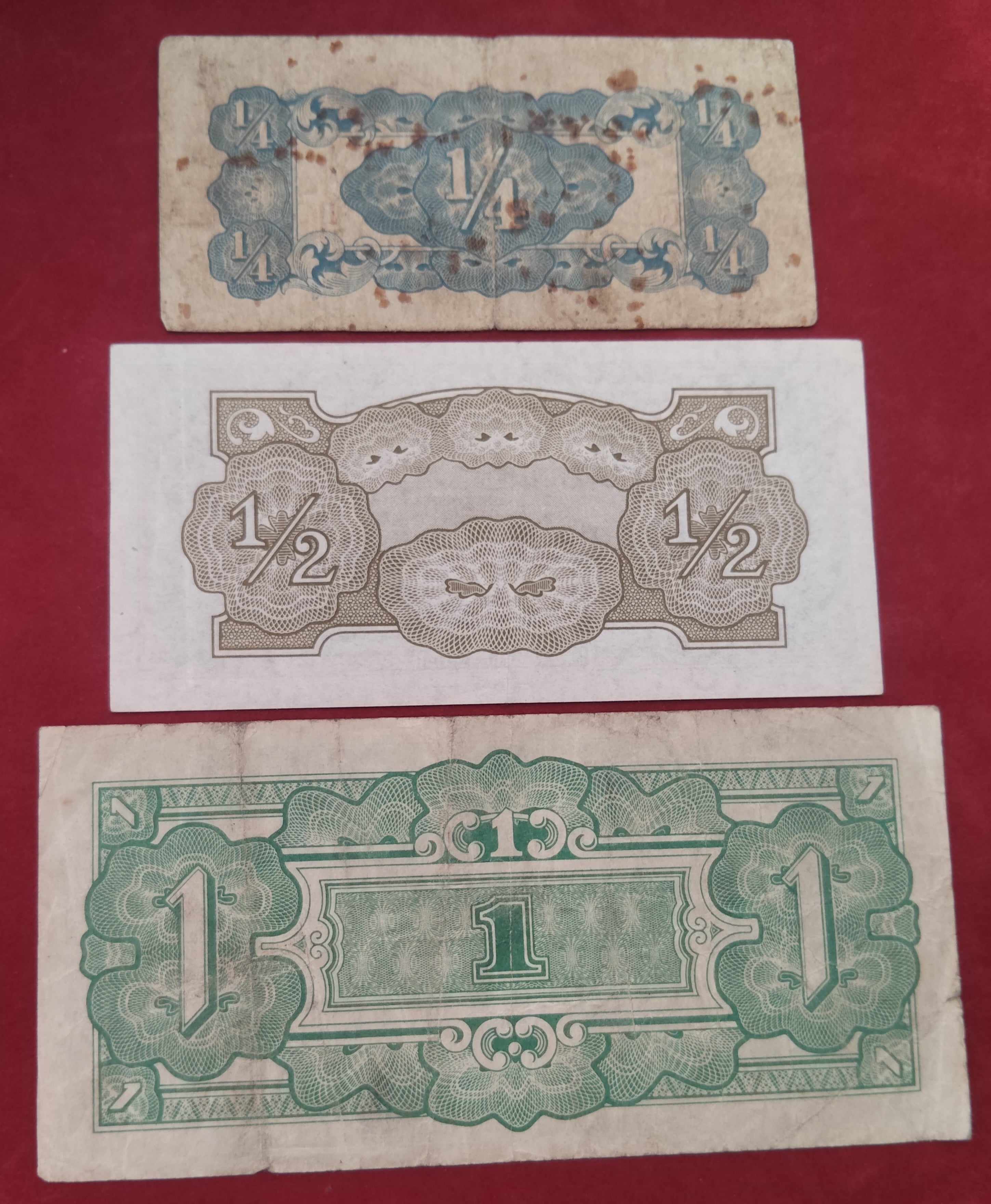 GOVERNMENT BANK OF JAPANESE 1/4 ,1/2 ,1 RUPEE (D679)