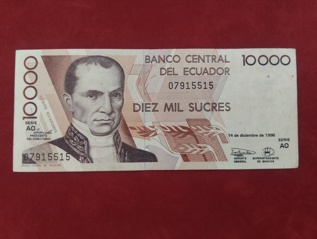 CENTRAL BANK OF ECUADOR 10000 SUCRES (D22)