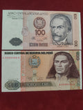 CENTRAL RESERVE BANK OF PERU 100 , 500 INTIS (D618)