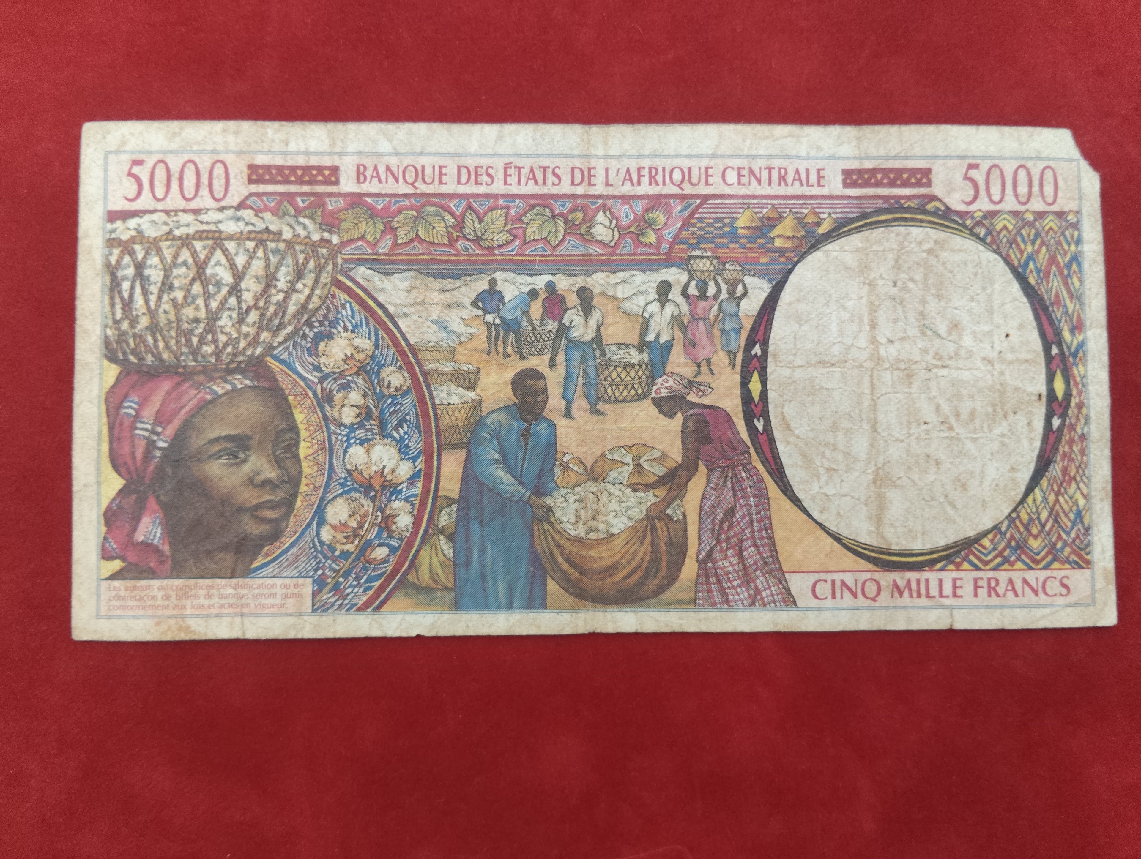 BANK OF CENTRAL AFRICAN STATES 5000 FRANCS (C531)