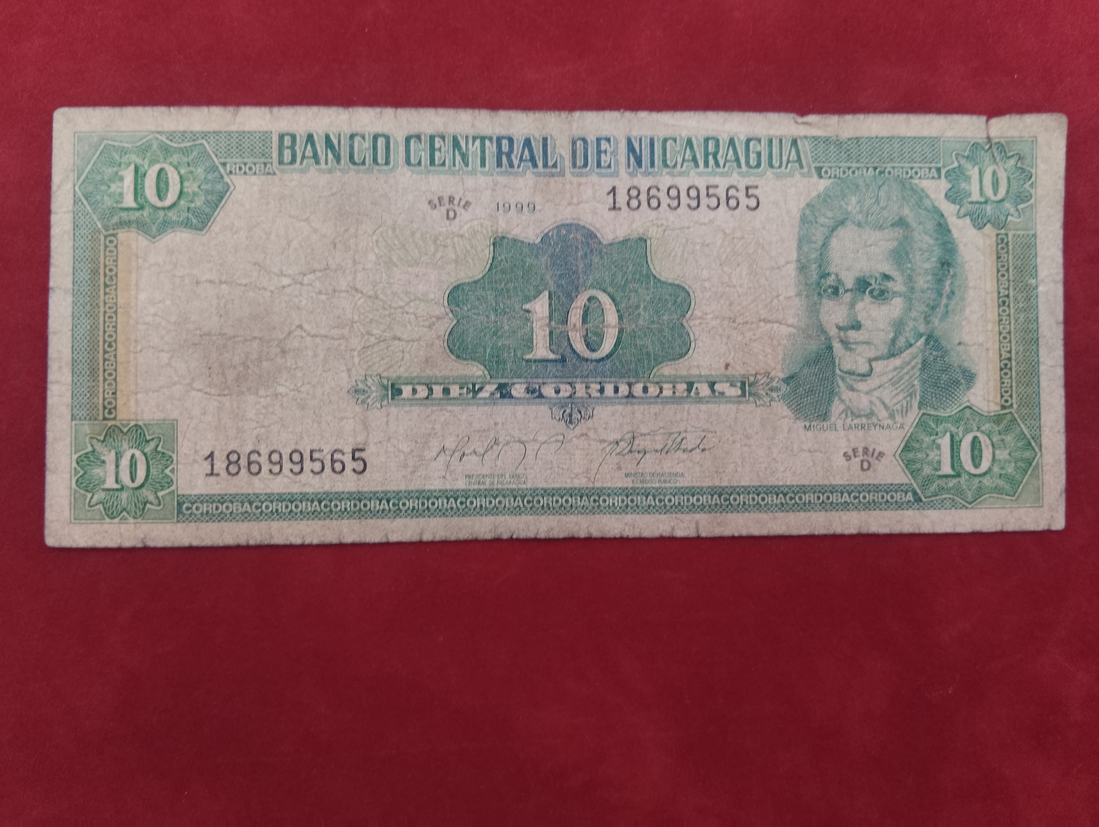 CENTRAL BANK OF NICARAGUA 10 CORDOBAS (C578)