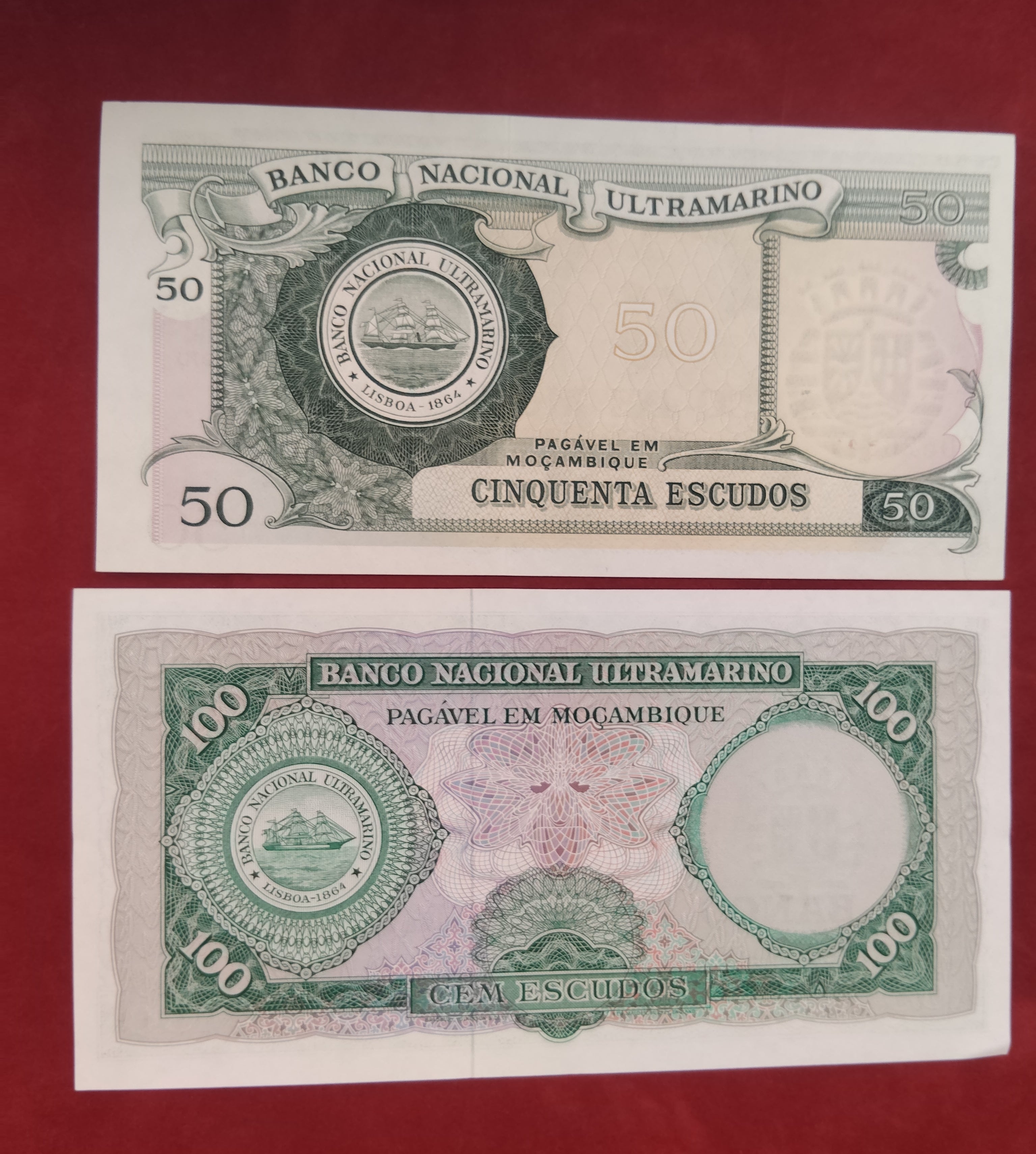 BANK OF MOZAMBIQUE 50 ,100 ESCUDOS (C433)