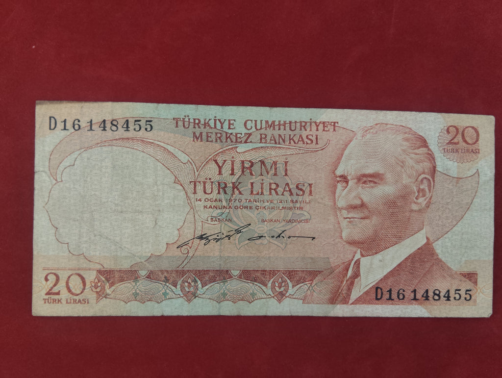 CENTRAL BANK OF TURKEY 20 LIRA (D609) JB