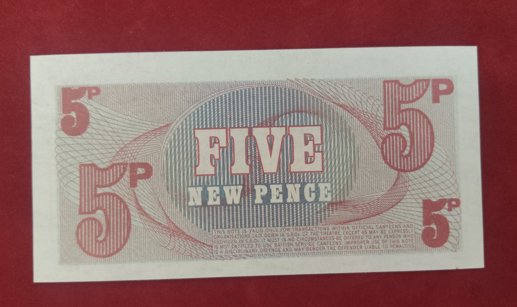 BANK OF BRITISH ARMED FORCES - COMMAND OF THE DEFENCE COUNCIL 5 NEW PENCE (C629)