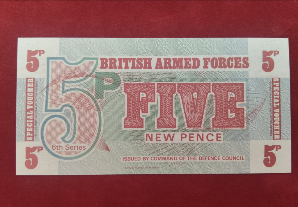 BANK OF BRITISH ARMED FORCES - COMMAND OF THE DEFENCE COUNCIL 5 NEW PENCE (C629)