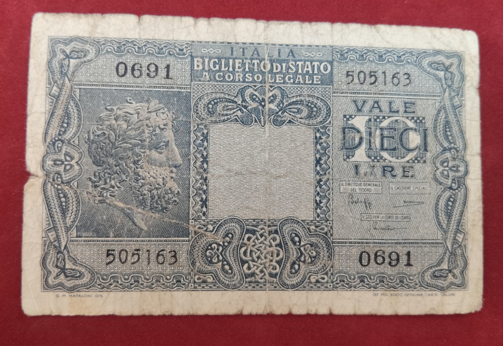 BANK OF ITALY 10 LIRE (D634)
