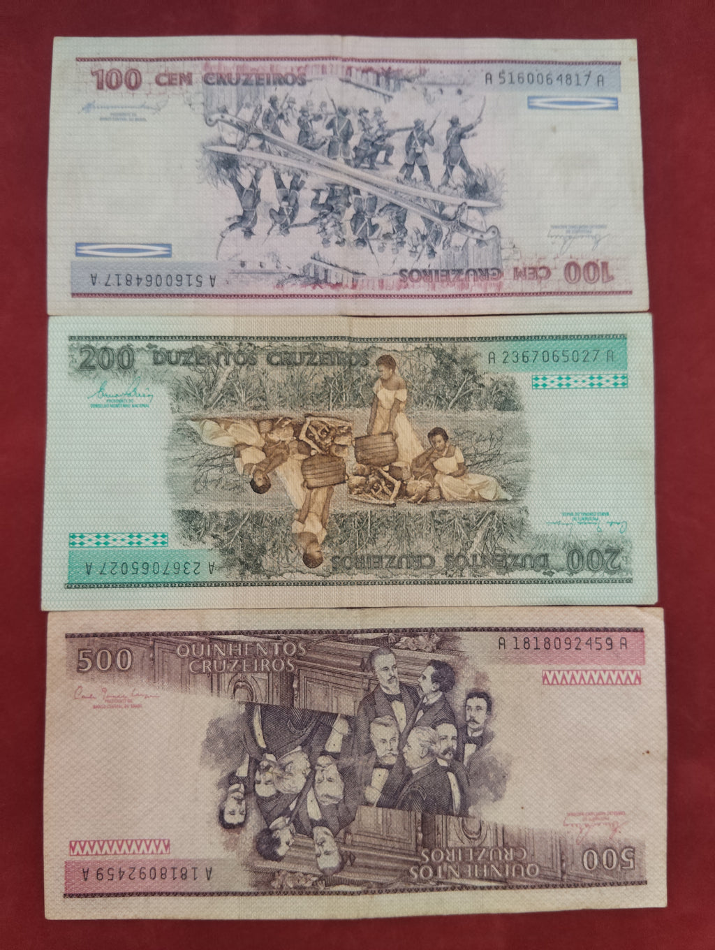 CENTRAL BANK OF BRASIL 100 ,200 ,500 CRUZEIROS (C902)